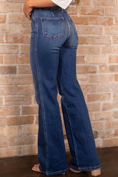 Medium Wash Ultra High Rise Flare Jeans