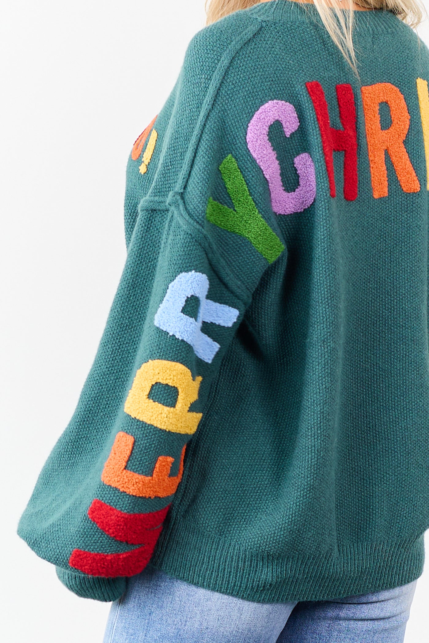 Mello Pine HO HO HO Multicolor Graphic Knit Sweater