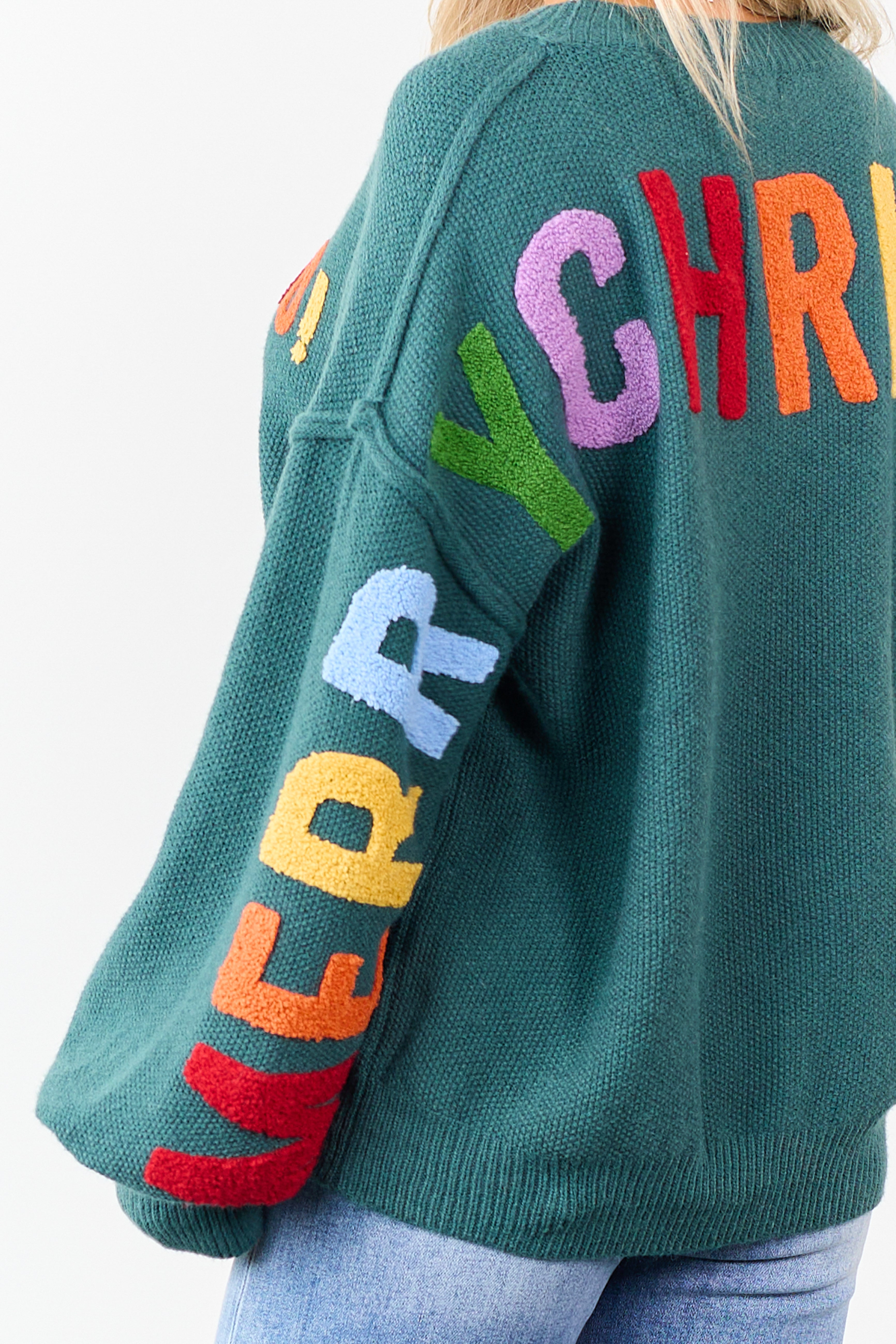 Mello Pine HO HO HO Multicolor Graphic Knit Sweater