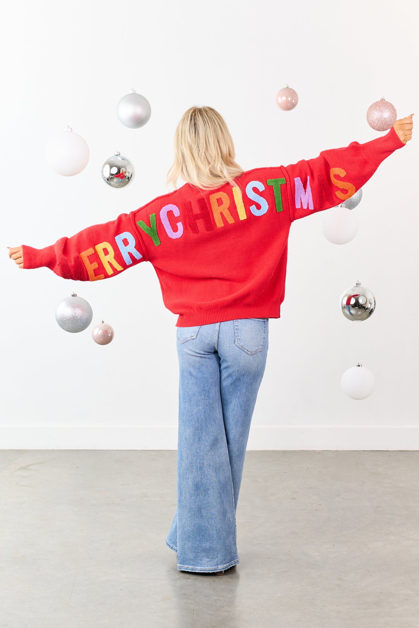 Mello Ruby HO HO HO Multicolor Graphic Knit Sweater