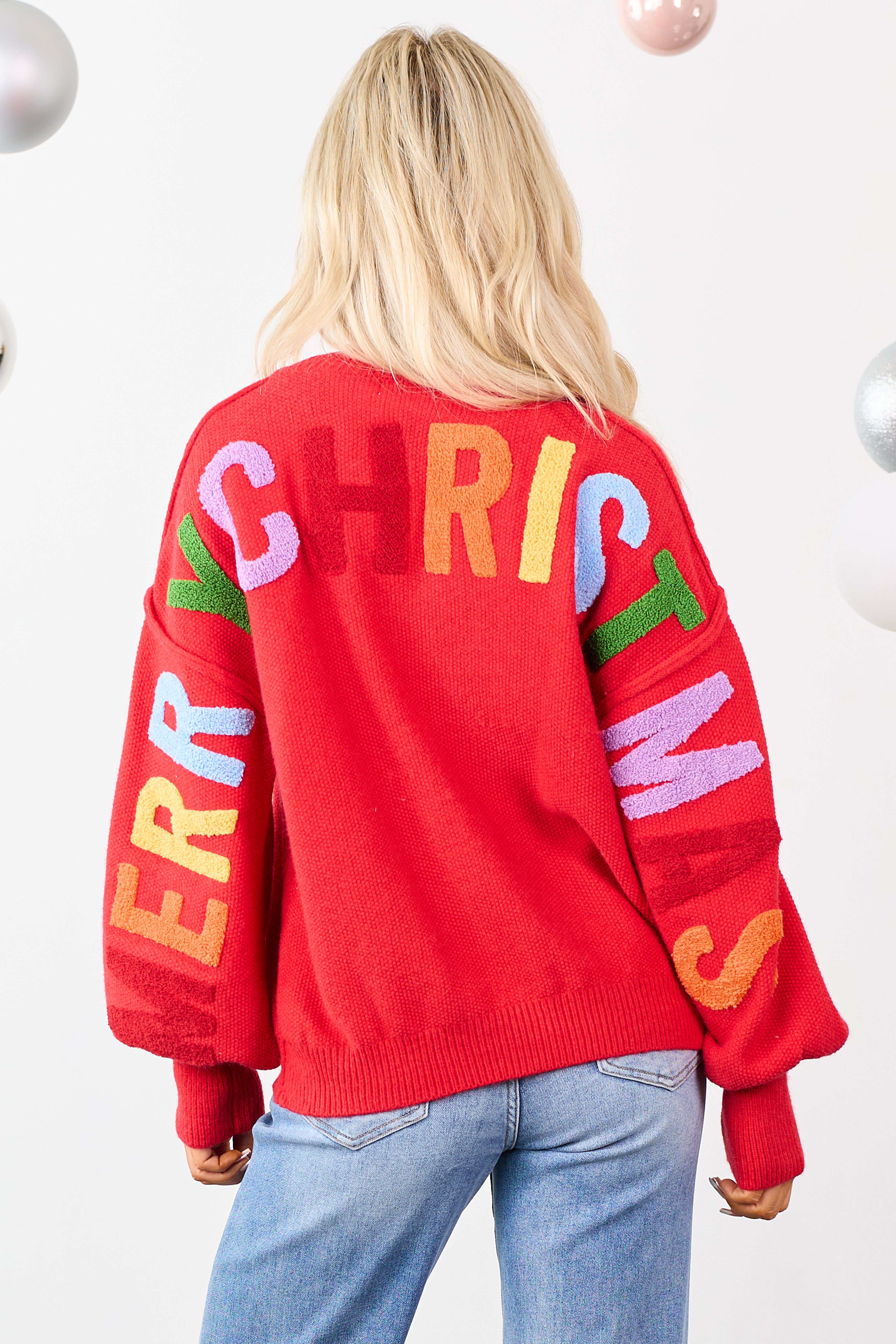 Mello Ruby HO HO HO Multicolor Graphic Knit Sweater