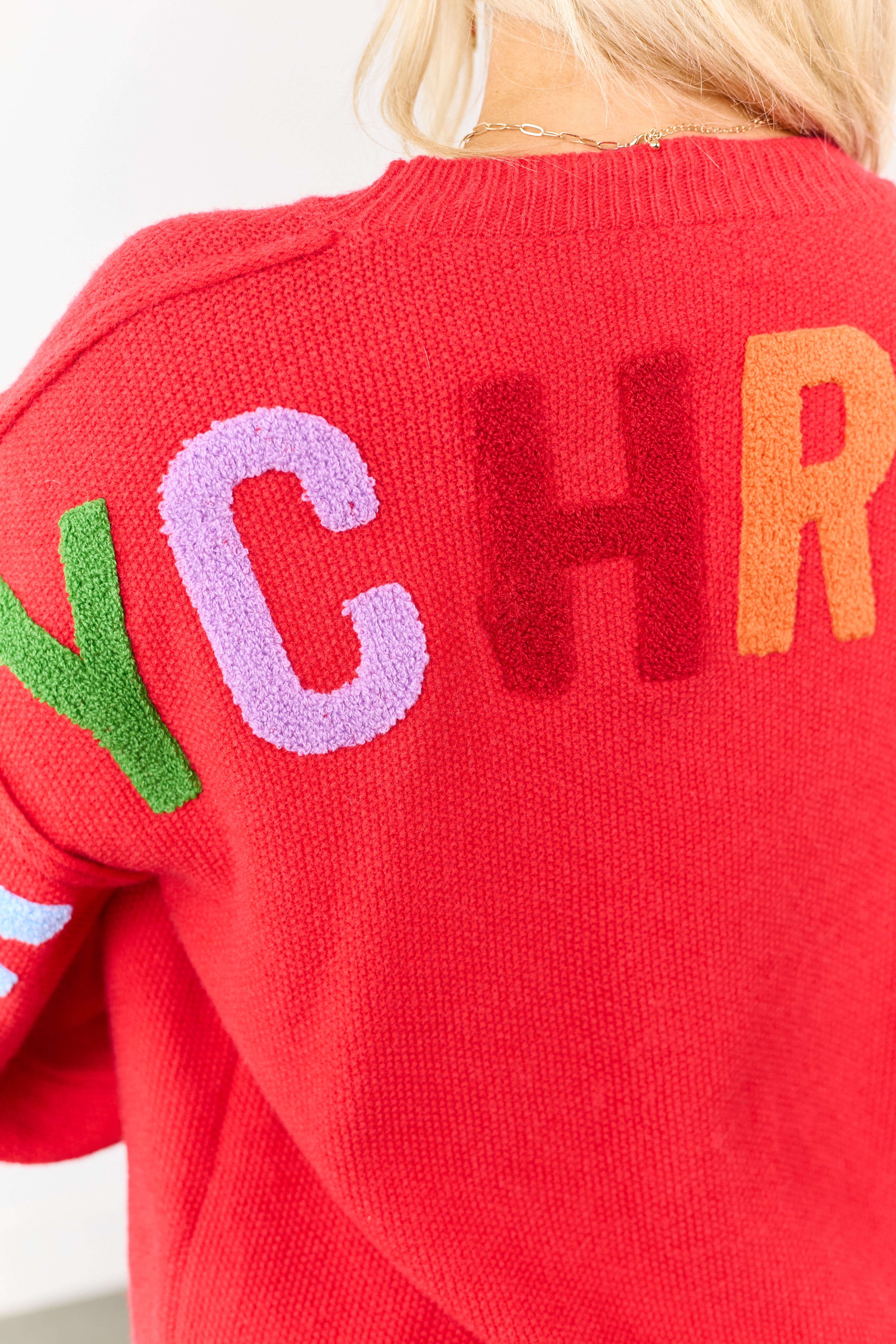 Mello Ruby HO HO HO Multicolor Graphic Knit Sweater