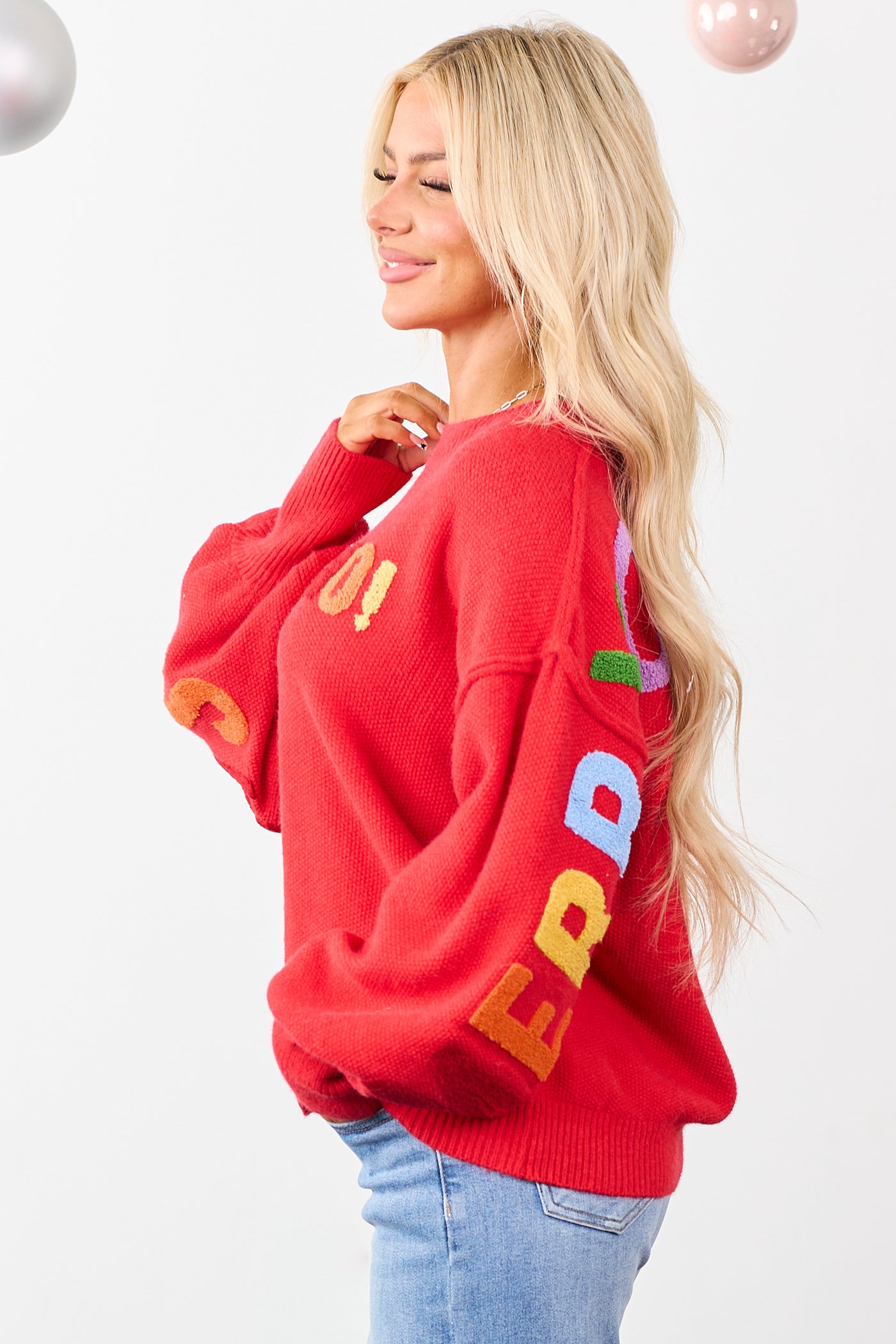 Mello Ruby HO HO HO Multicolor Graphic Knit Sweater