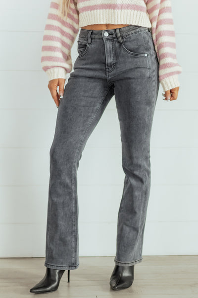 Mica Denim Charcoal Tummy Control Strechy Bootcut Jeans