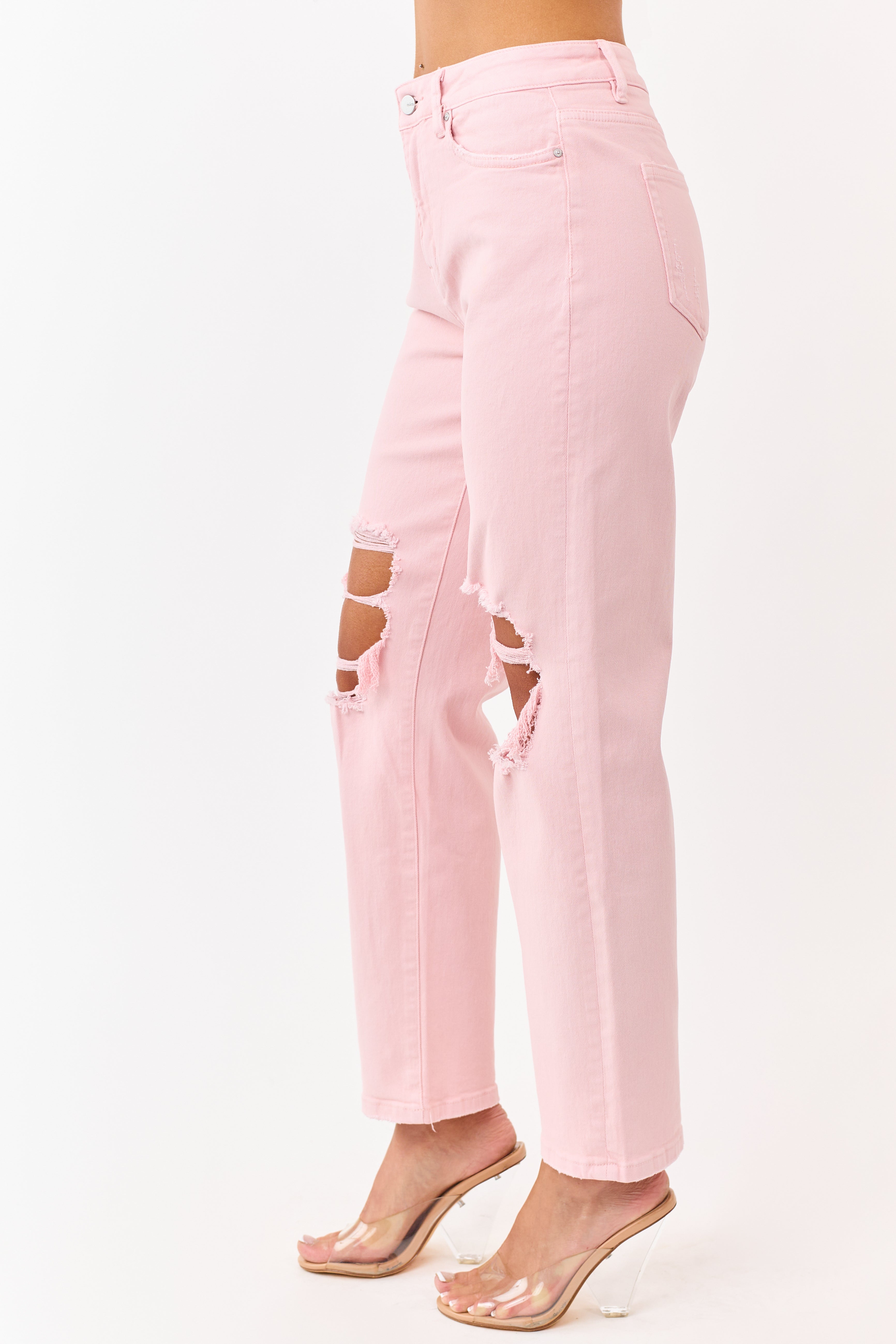 Mica Denim Cherry Blossom Stretchy Straight Jeans