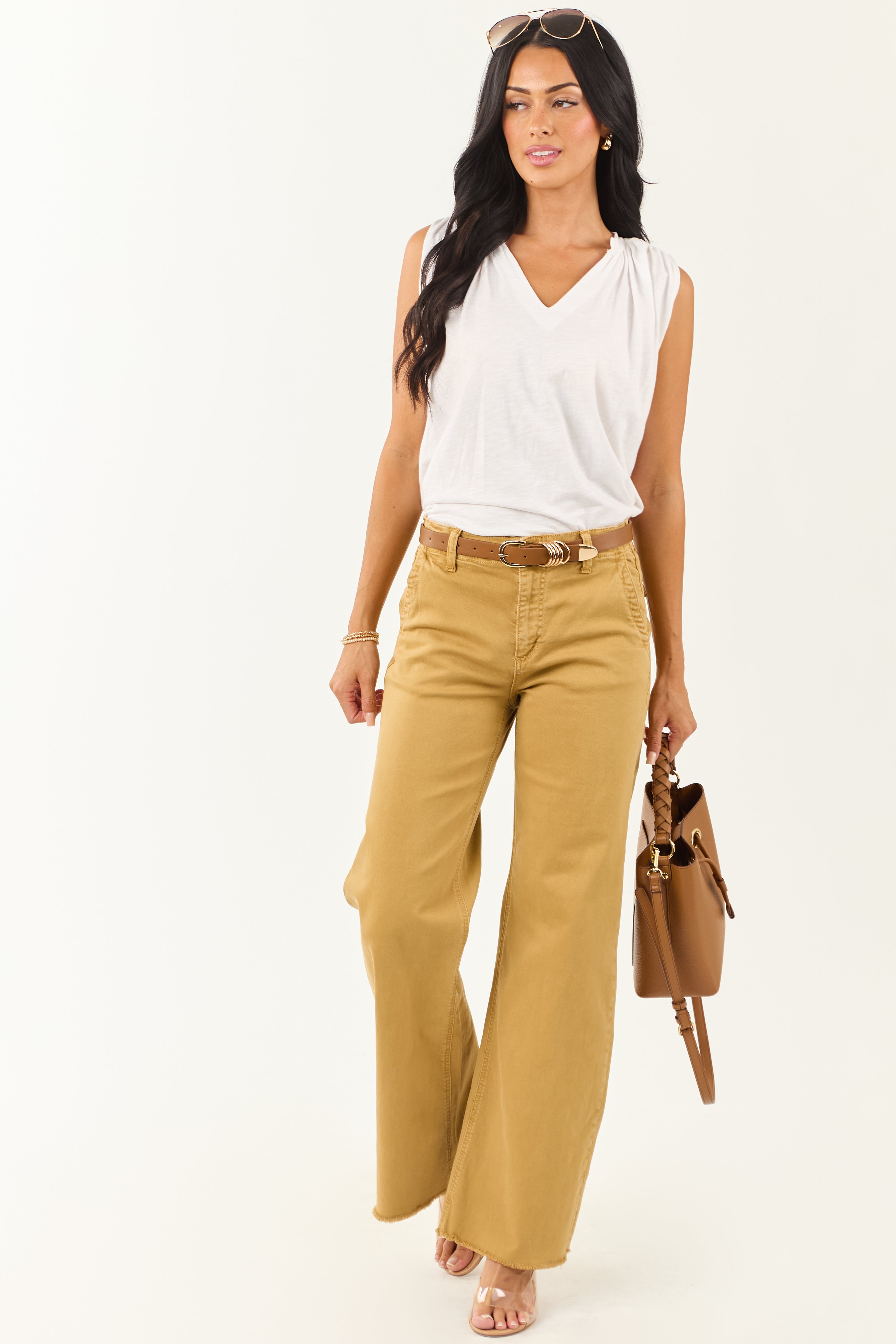 Mica Denim Desert Wide Leg High Rise Stretchy Jeans