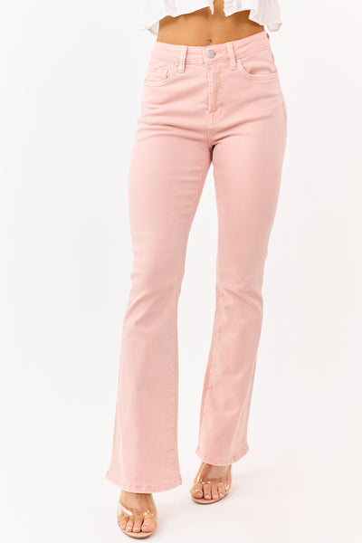 Mica Denim Dusty Coral Stretchy Bootcut Jeans