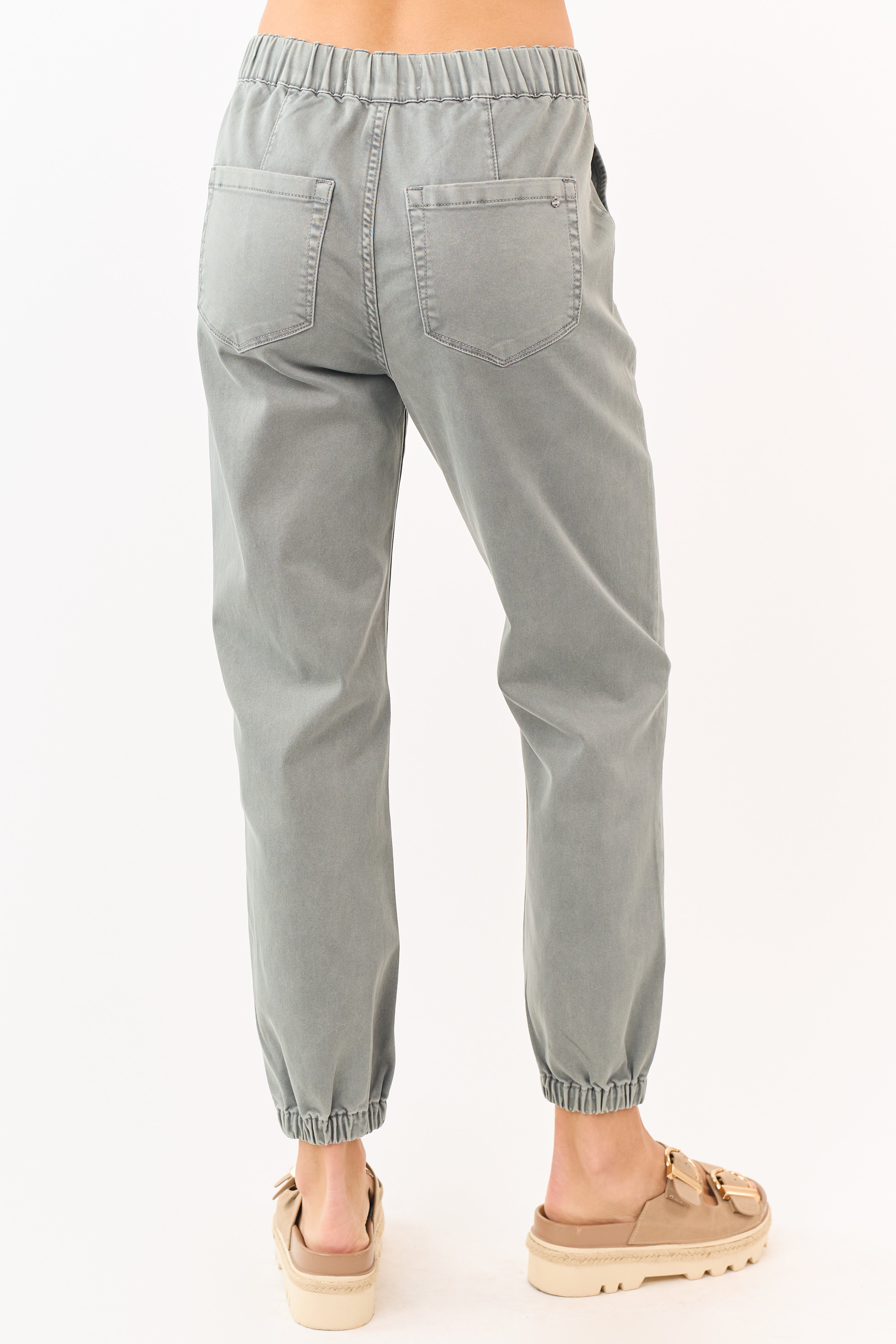 Mica Denim Faded Juniper Cropped Jogger Jeans