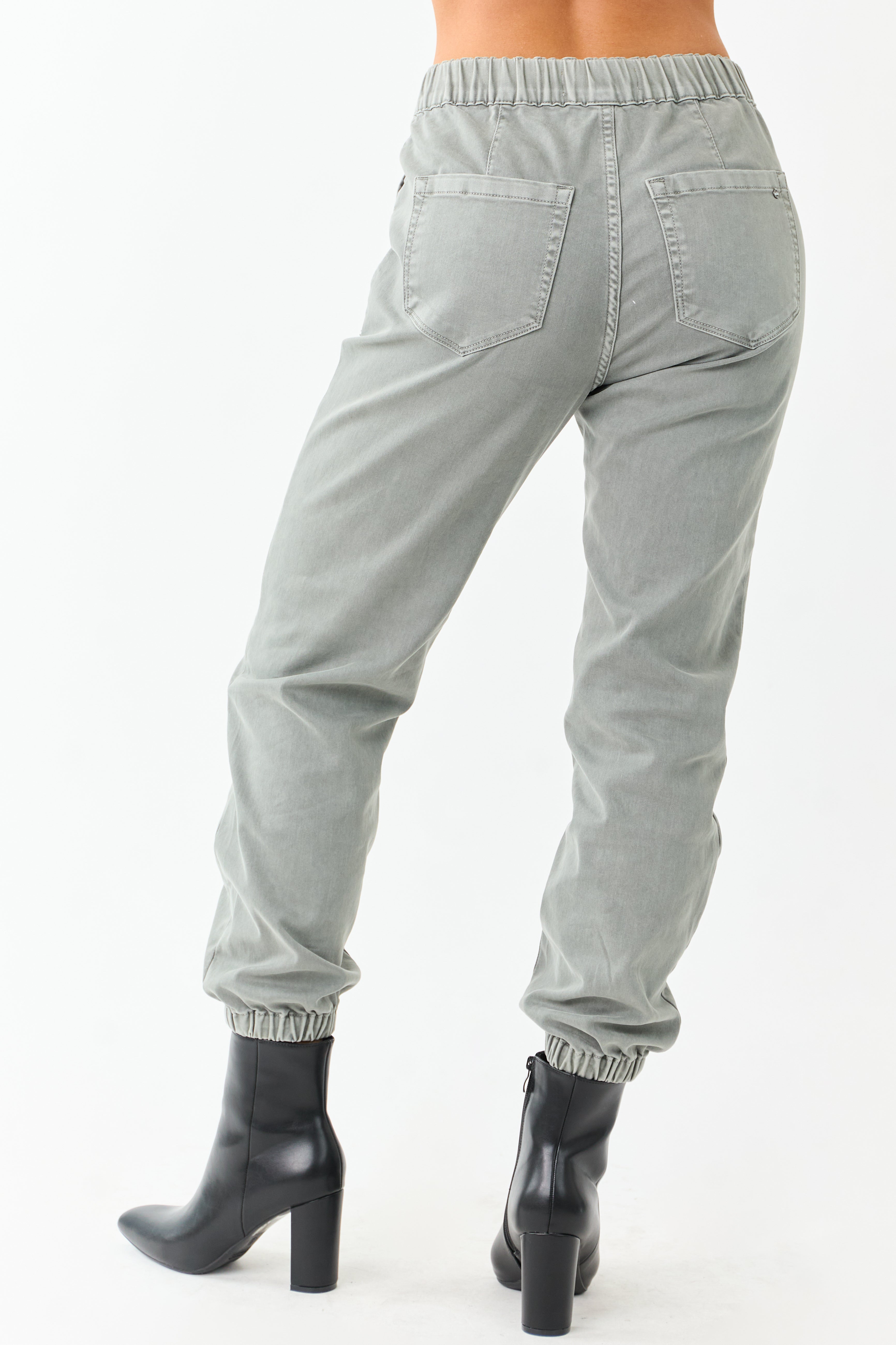 Mica Denim Faded Juniper Cropped Jogger Jeans