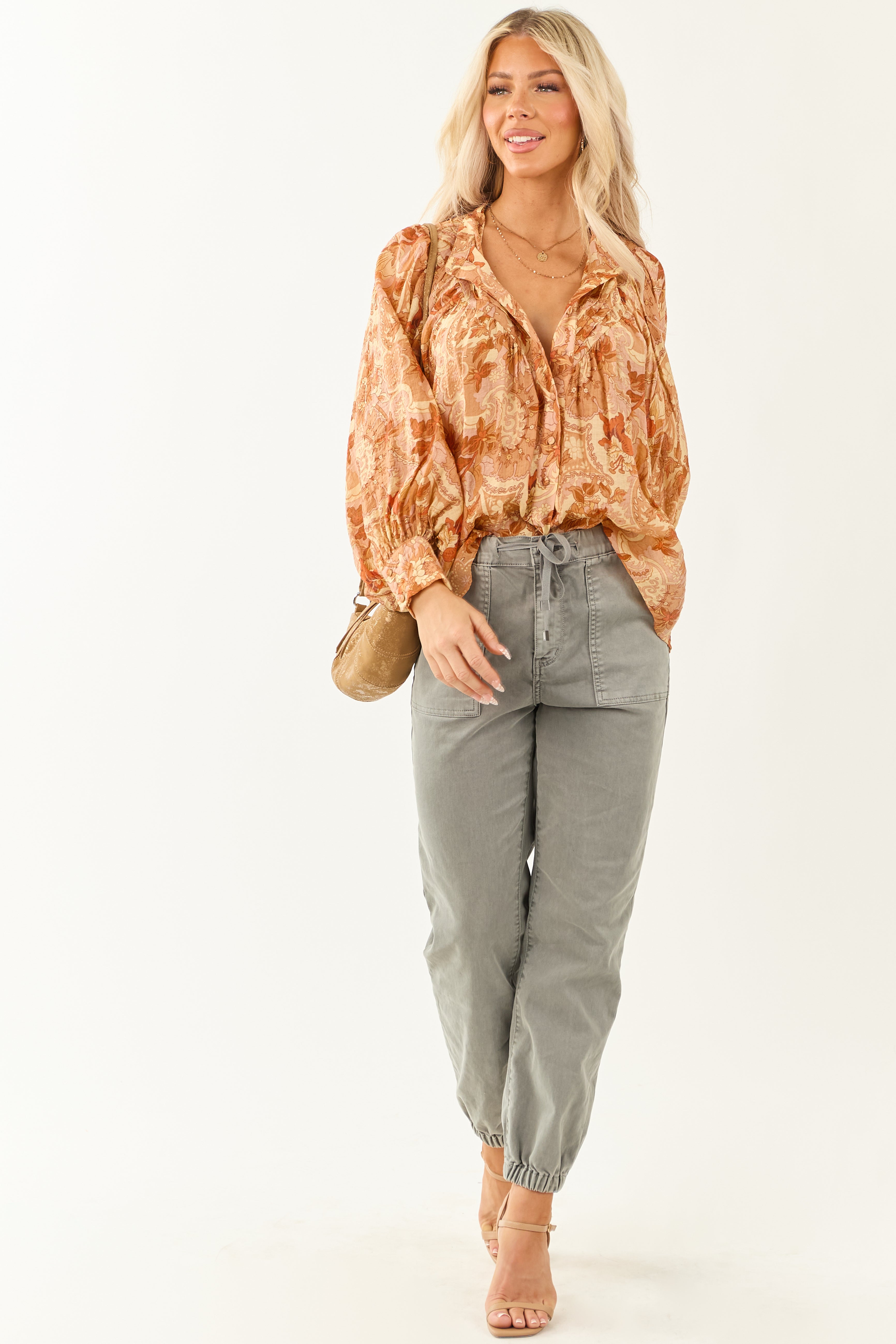 Mica Denim Faded Juniper Cropped Jogger Jeans