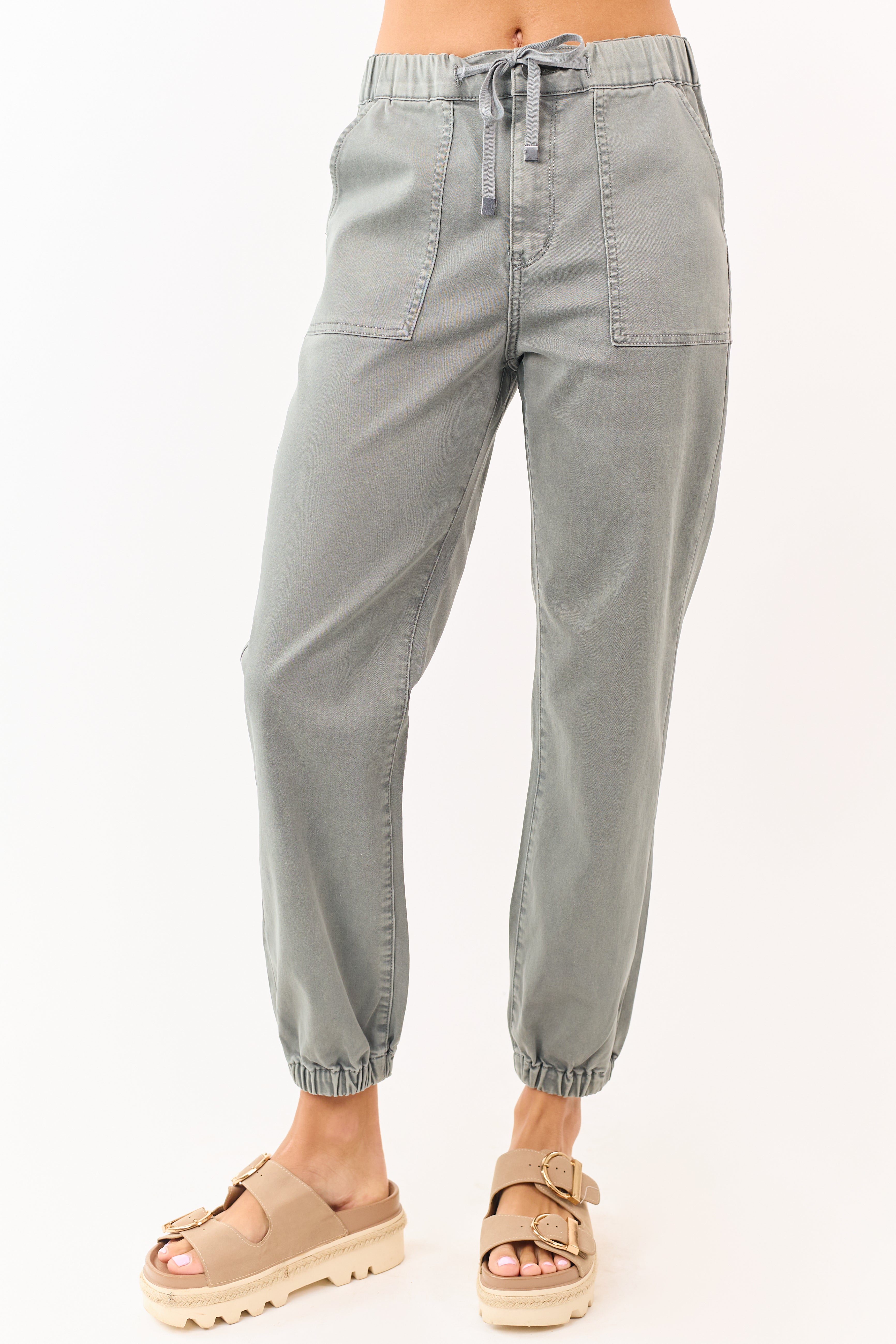 Mica Denim Faded Juniper Cropped Jogger Jeans