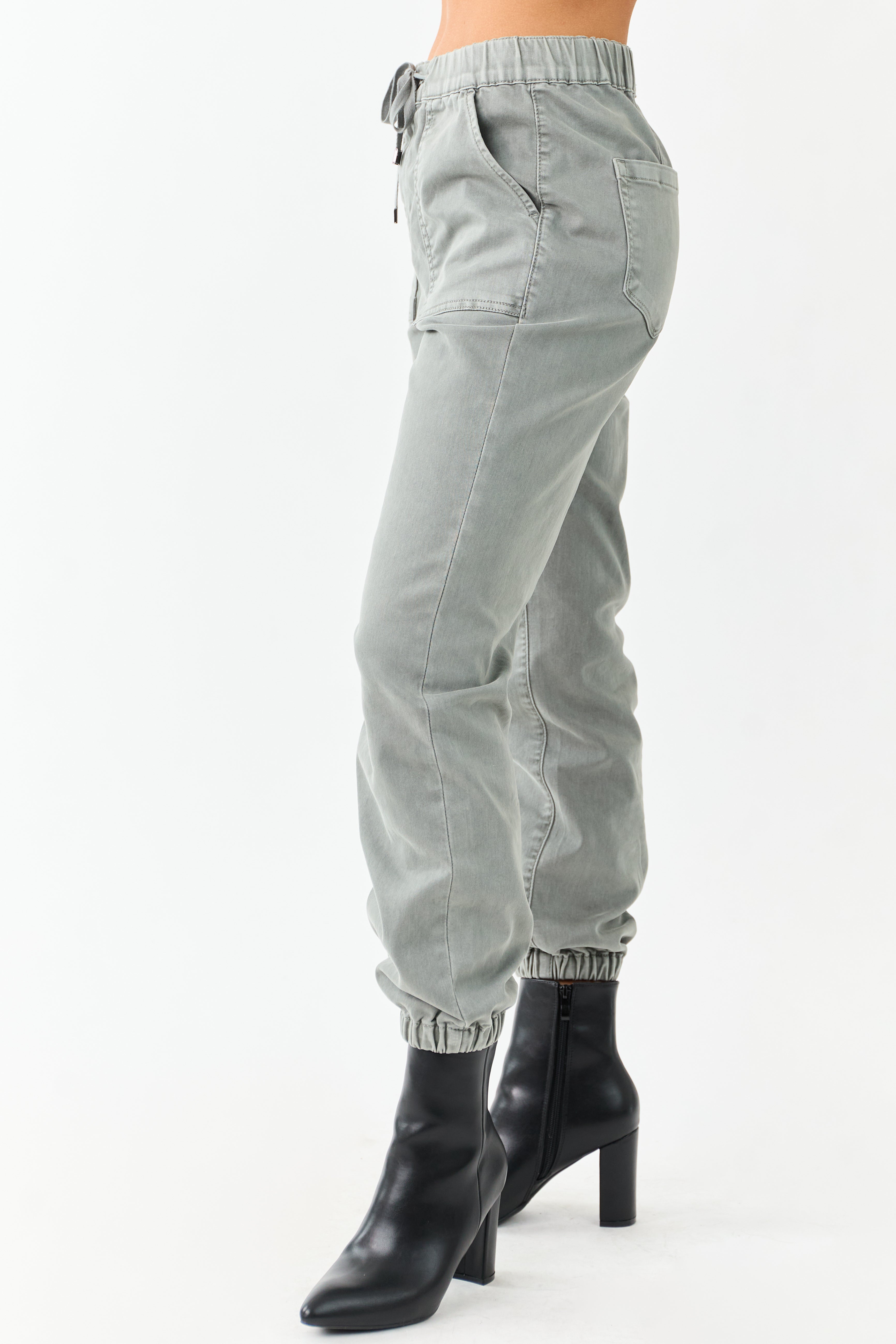 Mica Denim Faded Juniper Cropped Jogger Jeans