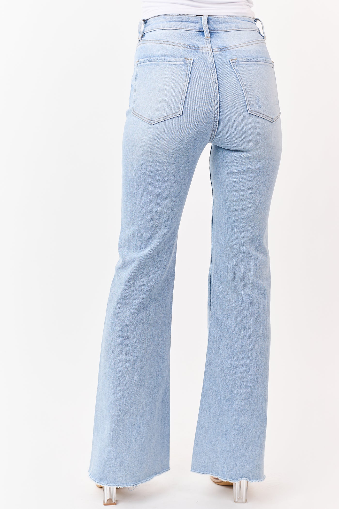 Mica Denim Light Stone Wash Flare Stretch Jeans