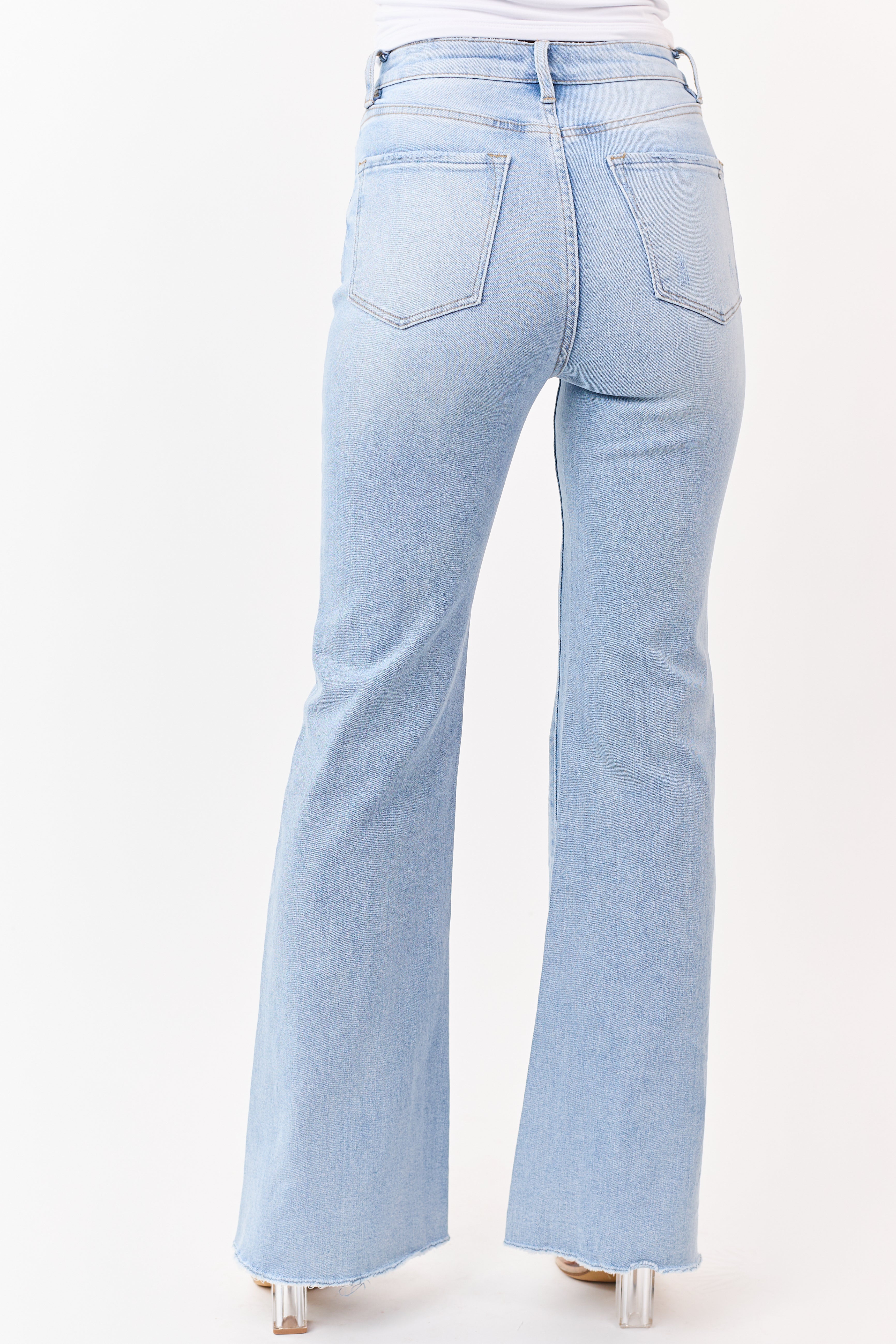Mica Denim Light Stone Wash Flare Stretch Jeans