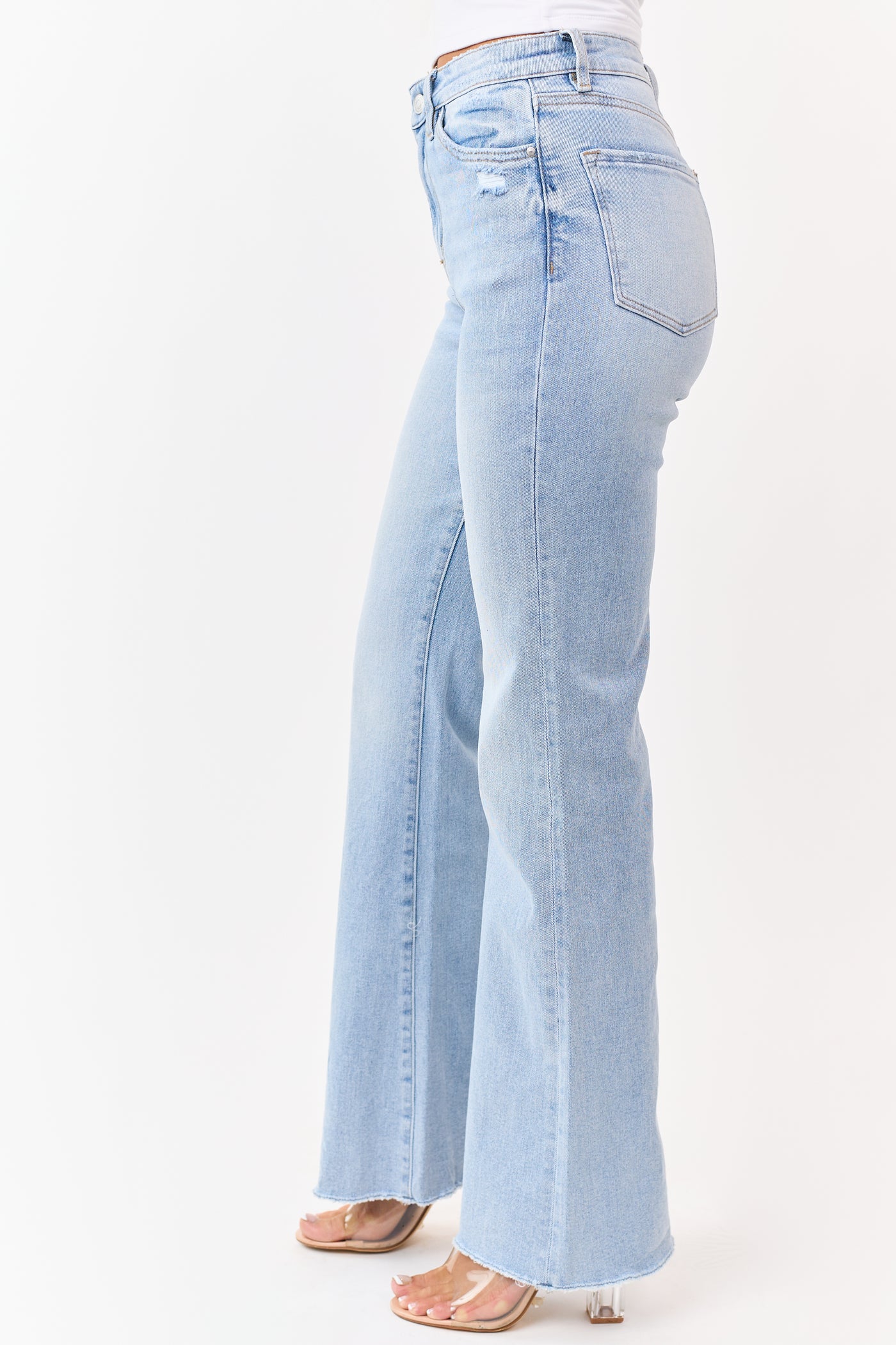 Mica Denim Light Stone Wash Flare Stretch Jeans