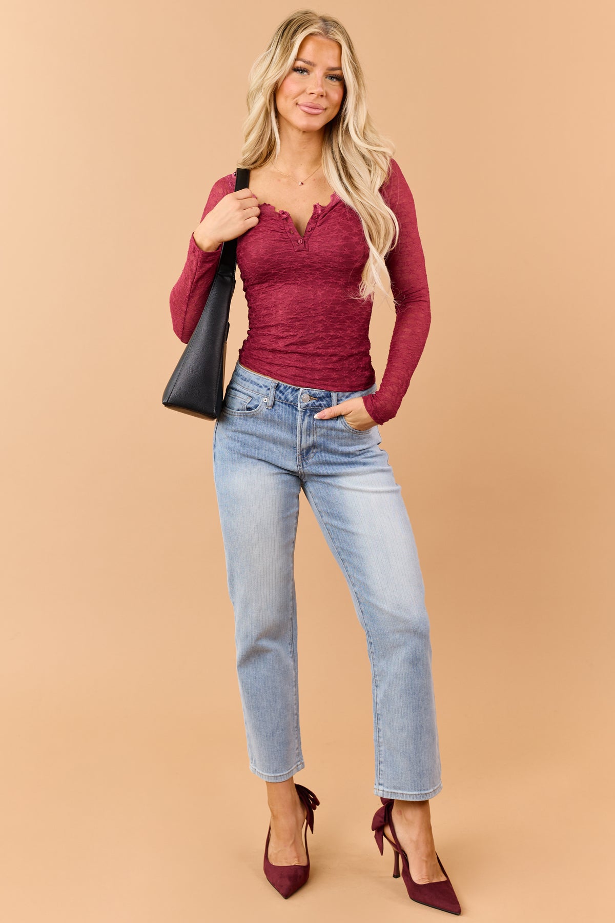 Mica Denim Light Wash Mid Rise Straight Crop Jeans