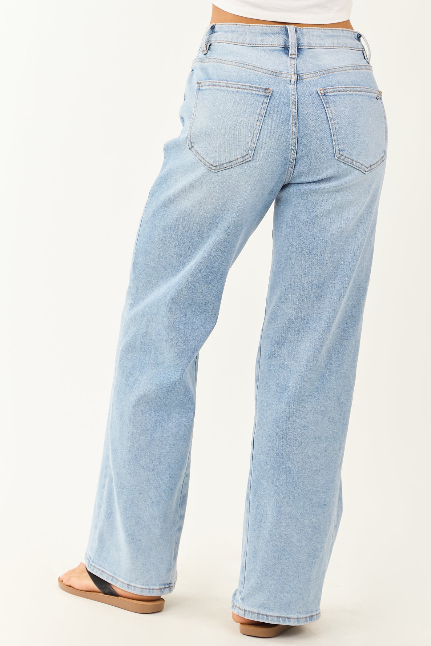 Mica Denim Light Wash Stretchy Straight Leg Jeans