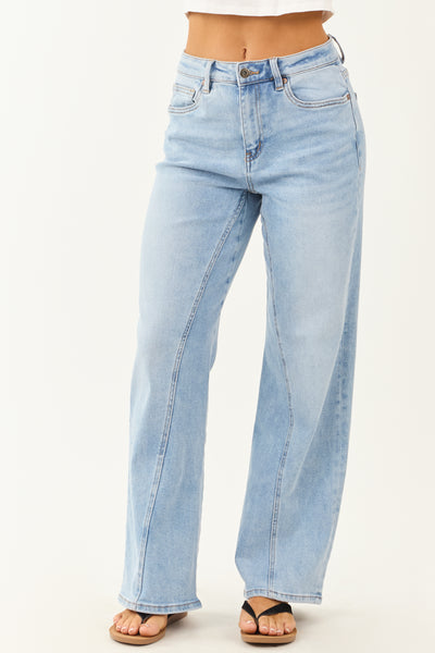 Mica Denim Light Wash Stretchy Straight Leg Jeans