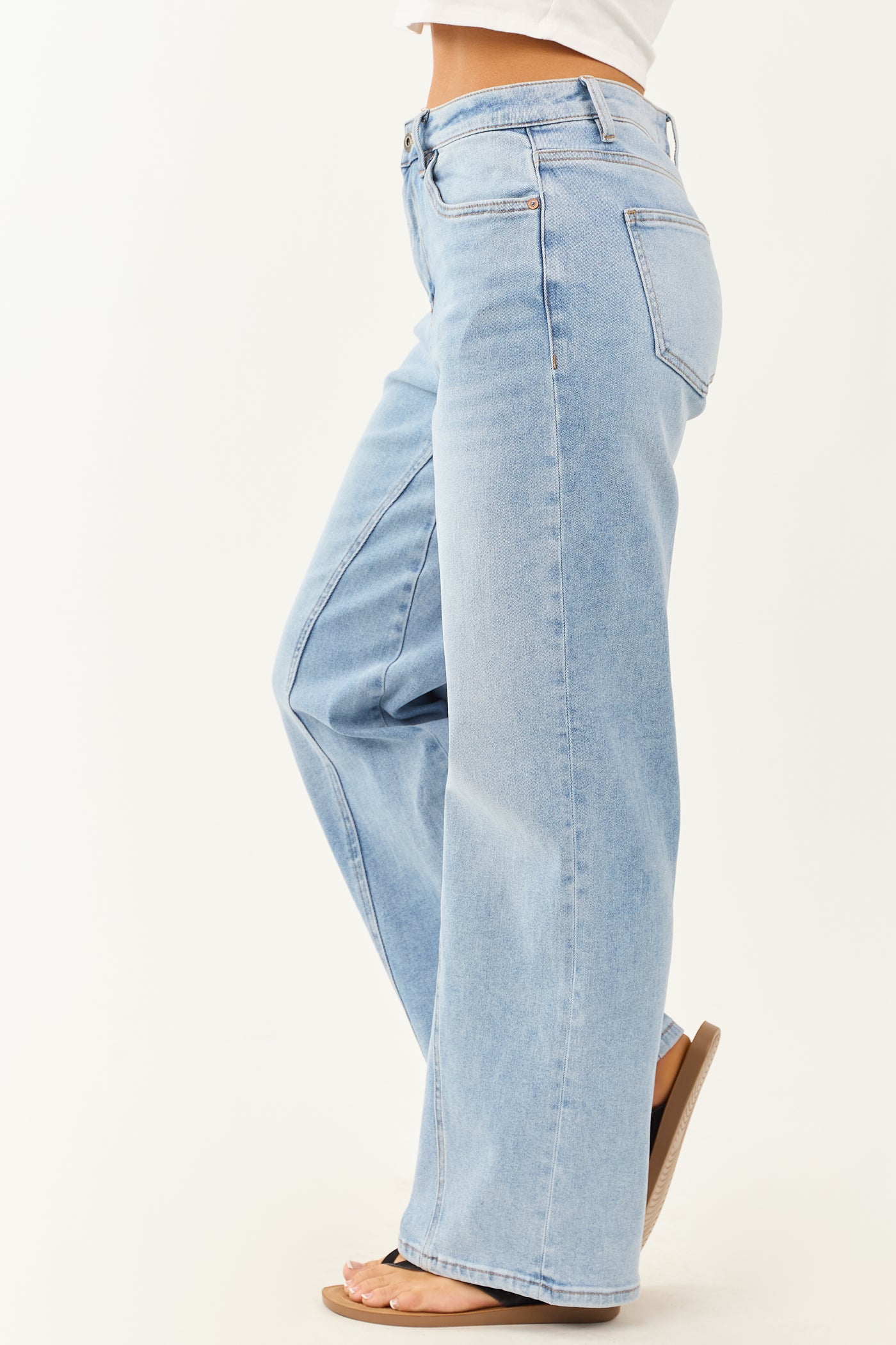 Mica Denim Light Wash Stretchy Straight Leg Jeans