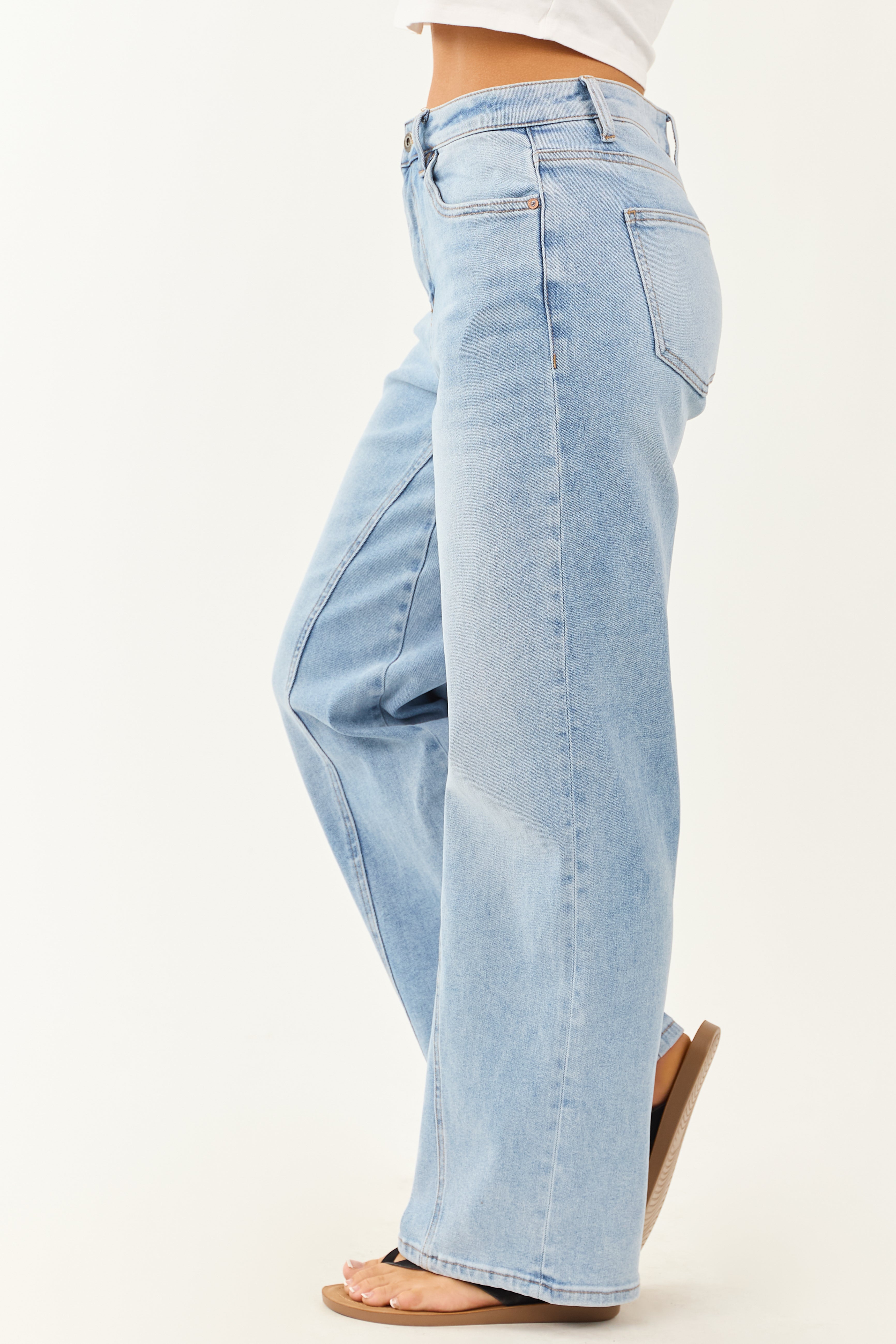Mica Denim Light Wash Stretchy Straight Leg Jeans