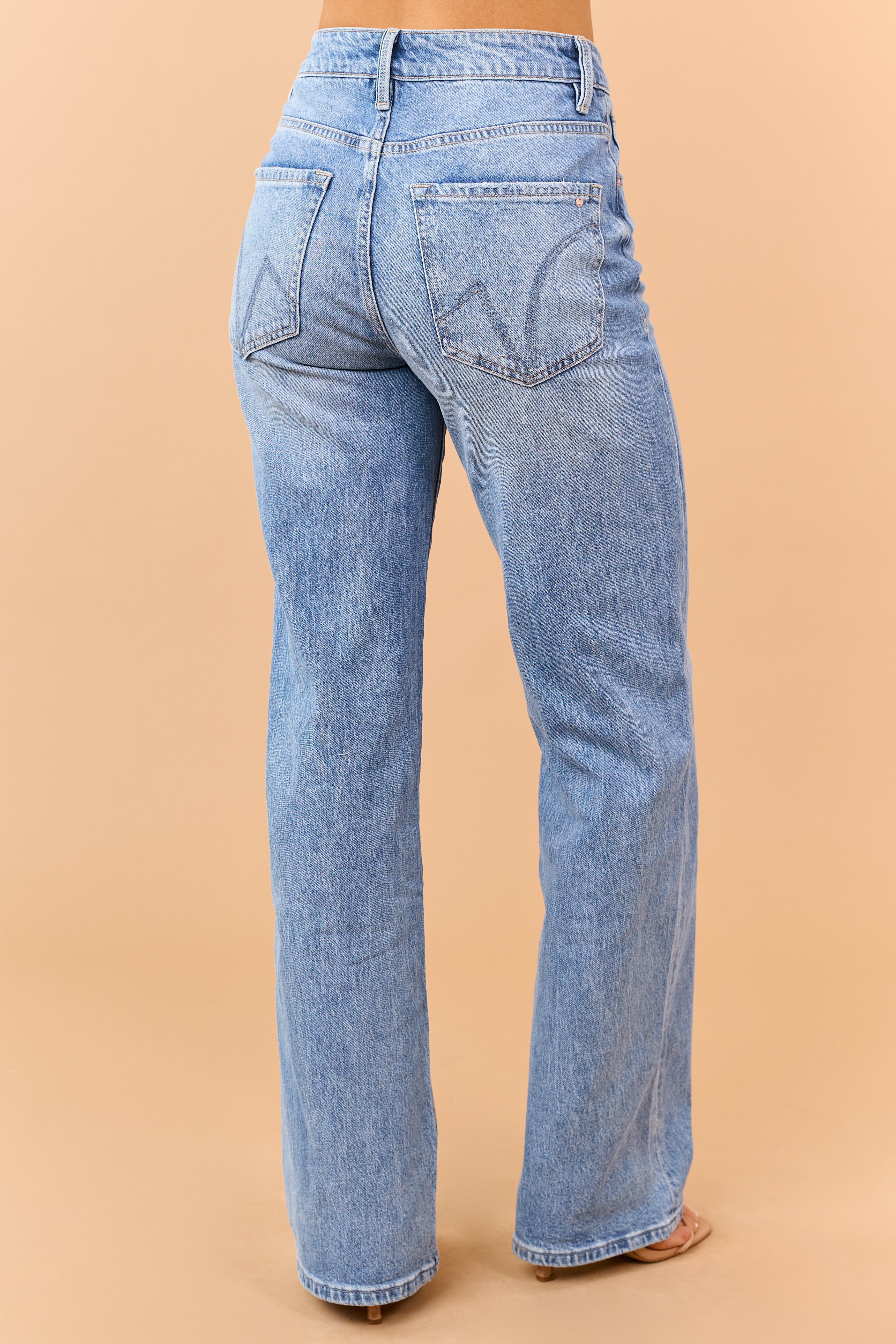 Mica Denim Light Wash Stretchy Wide Leg Jeans