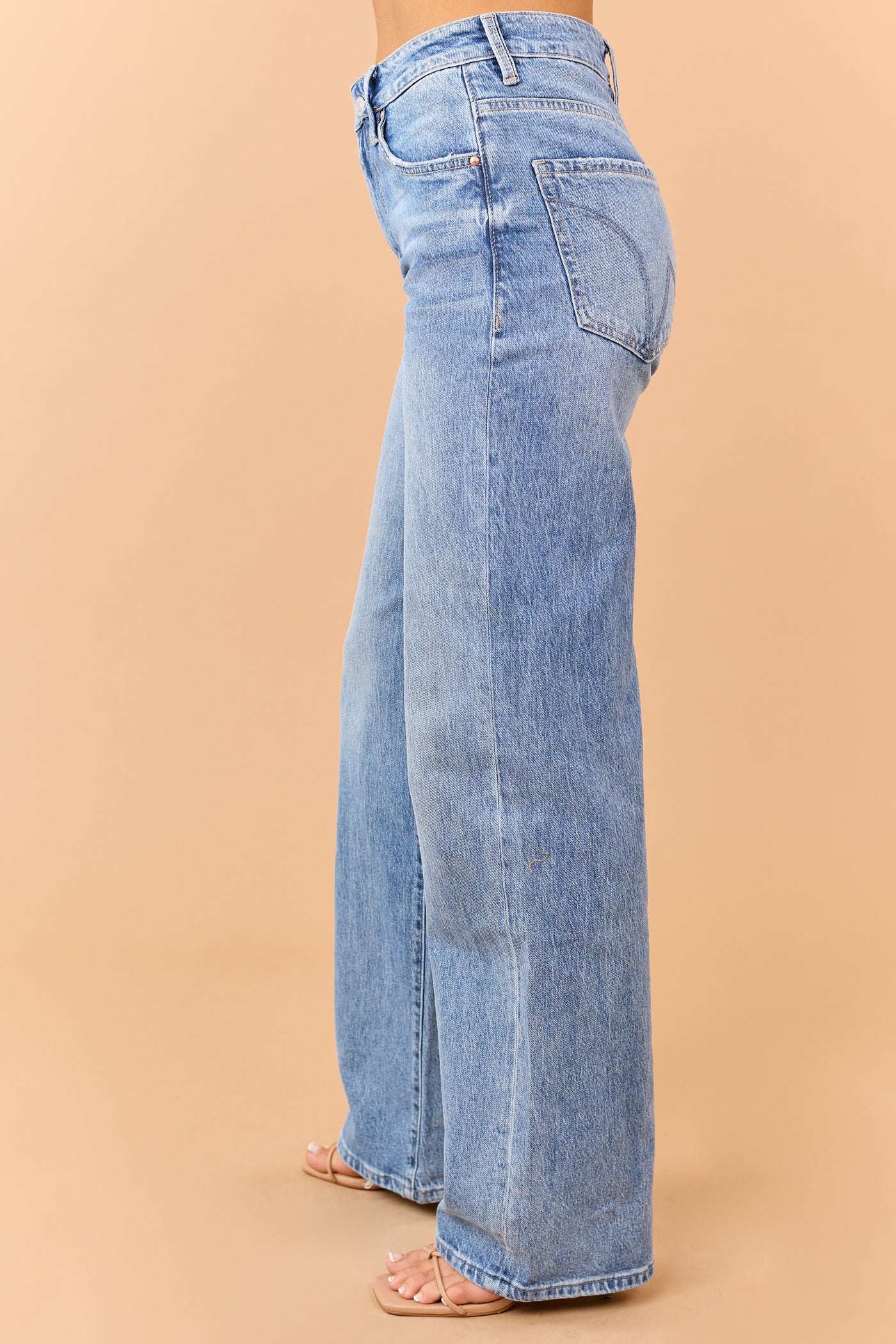 Mica Denim Light Wash Stretchy Wide Leg Jeans