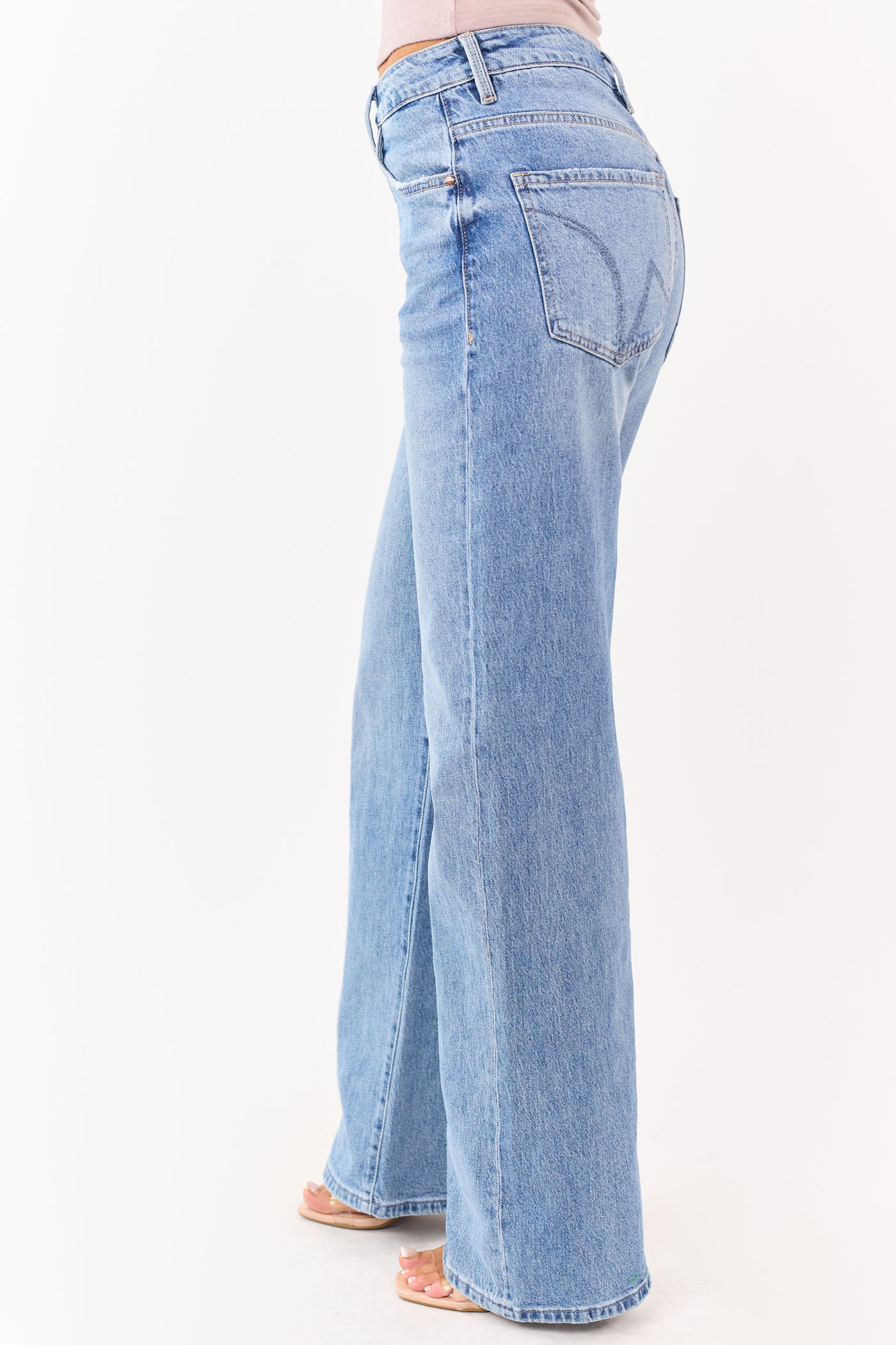 Mica Denim Light Wash Stretchy Wide Leg Jeans
