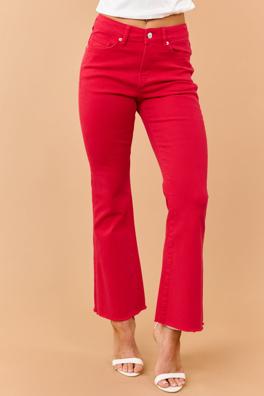 Mica Denim Lipstick High Rise Kick Flare Stretch Jeans