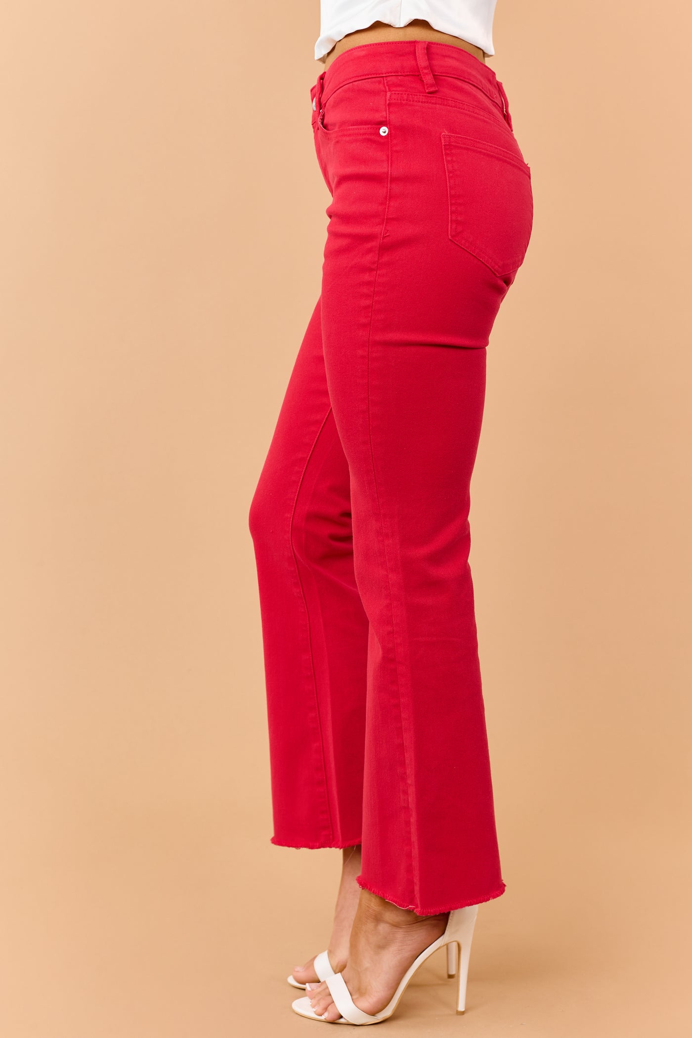 Mica Denim Lipstick High Rise Kick Flare Stretch Jeans