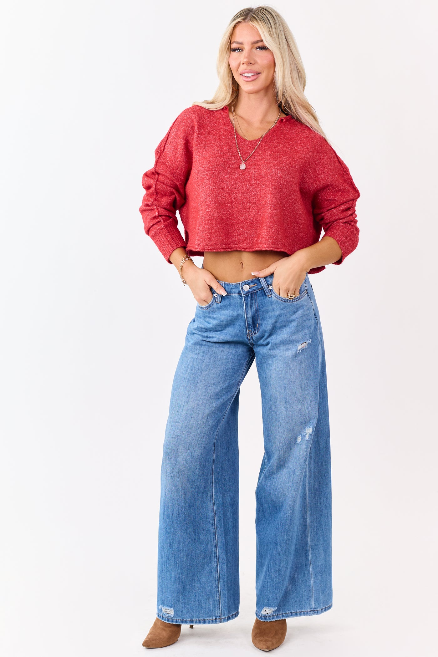 Mica Denim Medium High Rise Super Wide Leg Jeans