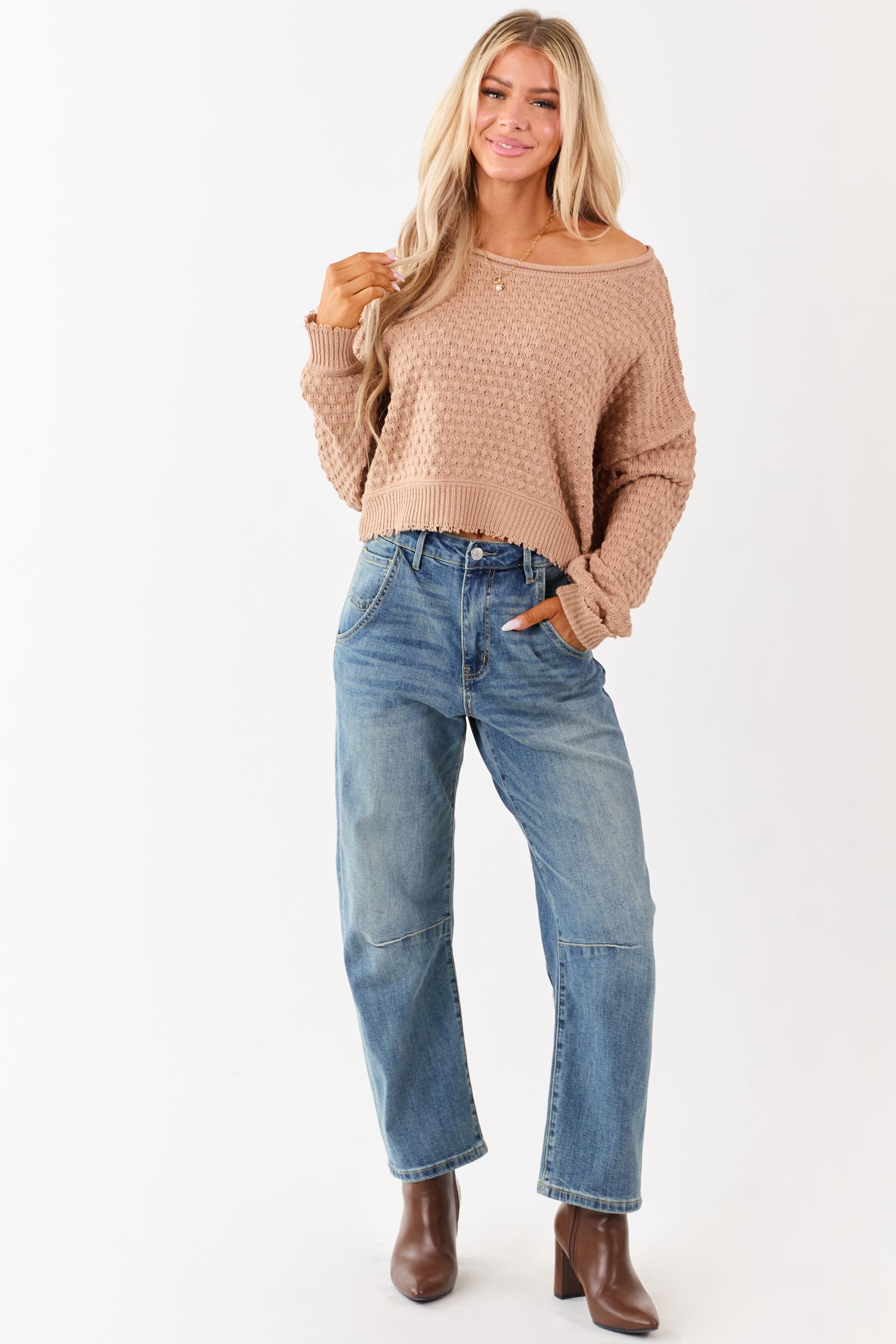 Mica Denim Medium Vintage Wash Stretchy Barrel Jeans