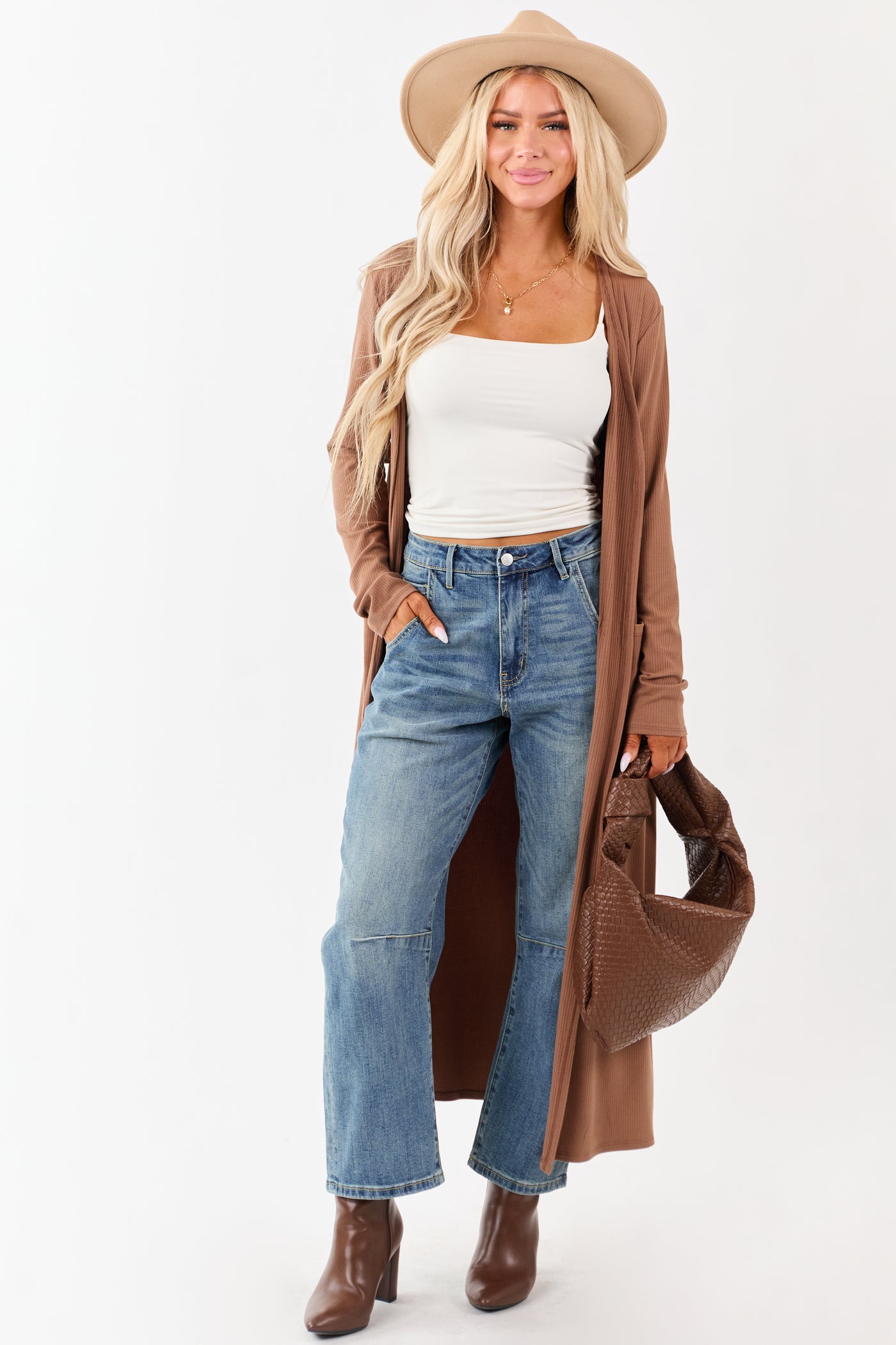 Mica Denim Medium Vintage Wash Stretchy Barrel Jeans