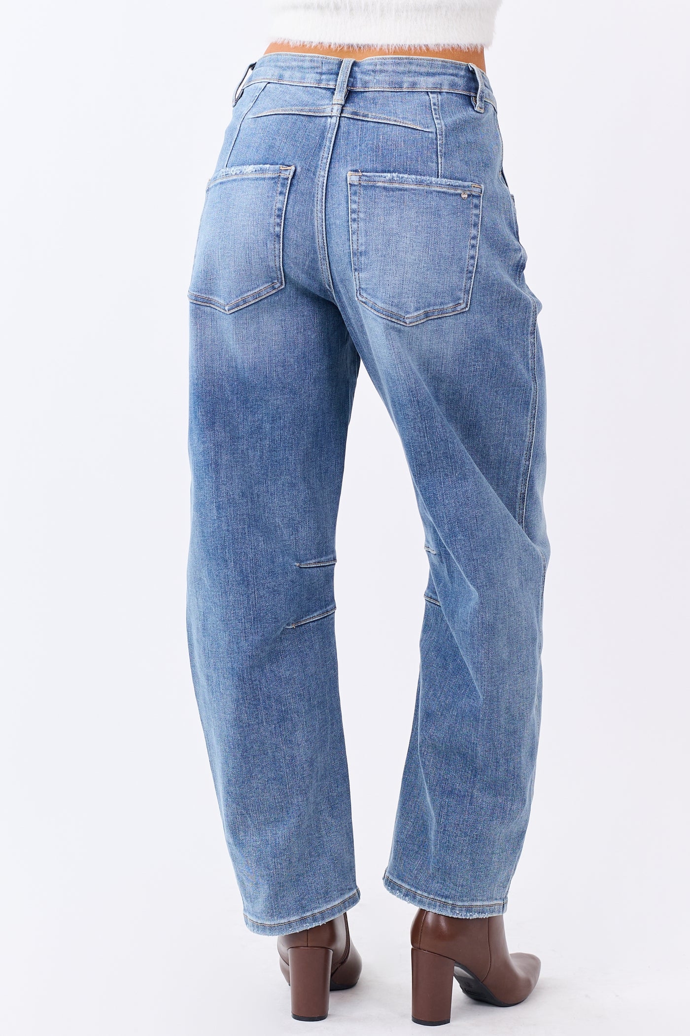 Mica Denim Medium Wash Stretchy Barrel Jeans