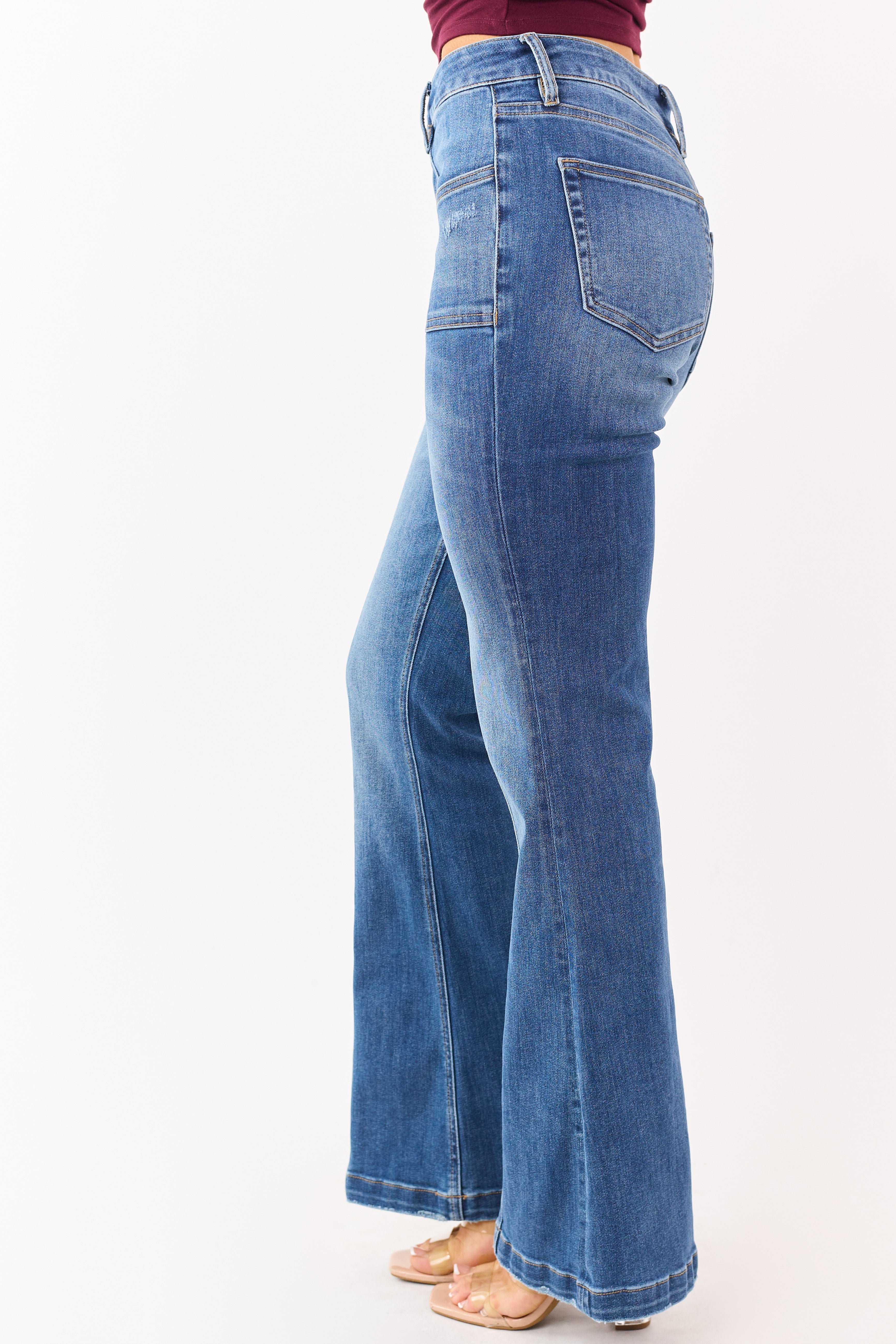 Mica Denim Medium Wash Stretchy Flare Jeans