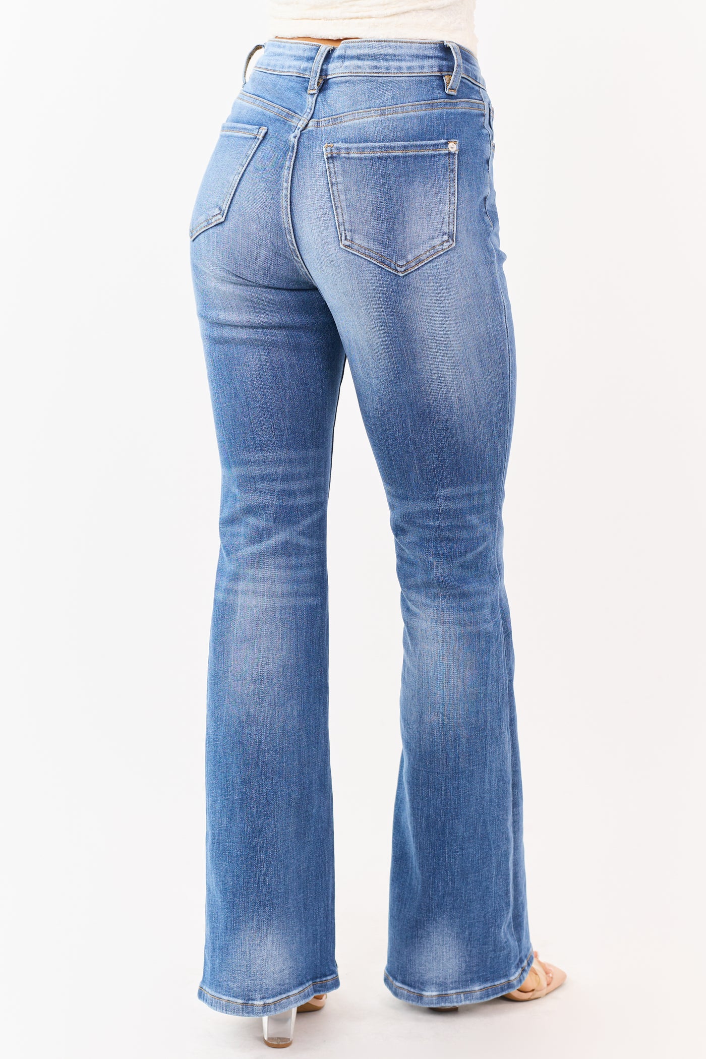 Mica Denim Medium Wash Stretchy Flare Leg Jeans