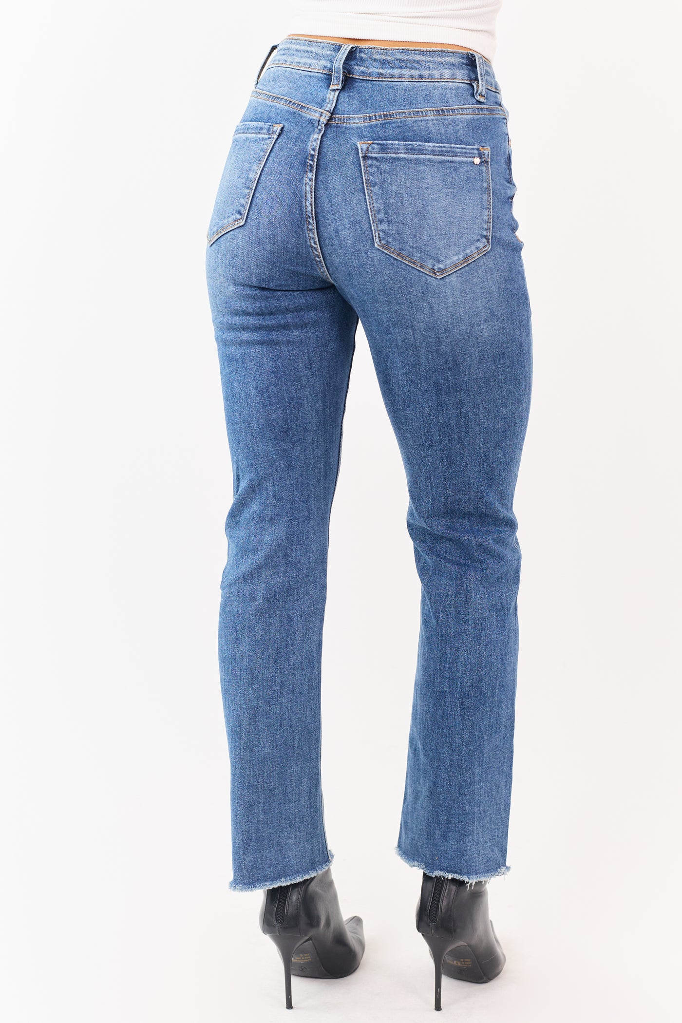 Mica Denim Medium Wash Stretchy Straight Jeans
