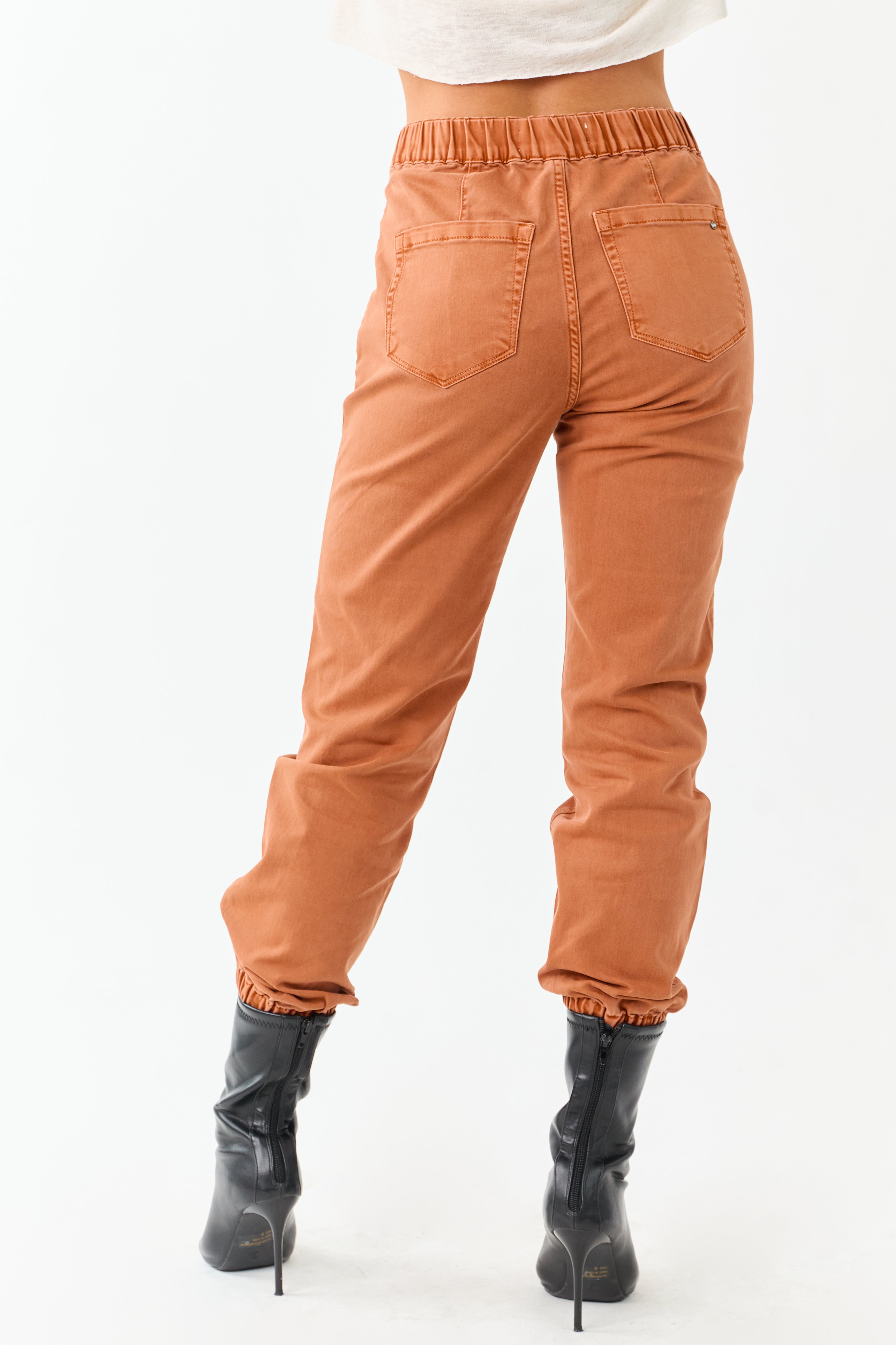 PRE-ORDER Mica Denim Pumpkin Spice Cropped Jogger Jeans SHIP ETA 9/8