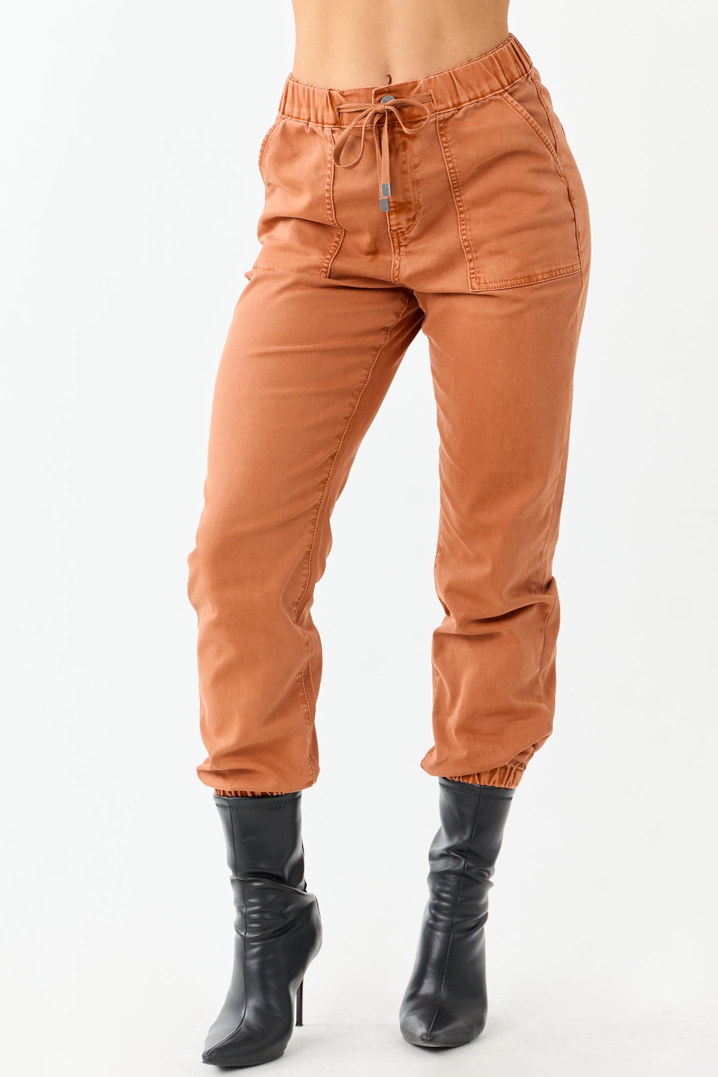 PRE-ORDER Mica Denim Pumpkin Spice Cropped Jogger Jeans SHIP ETA 9/8
