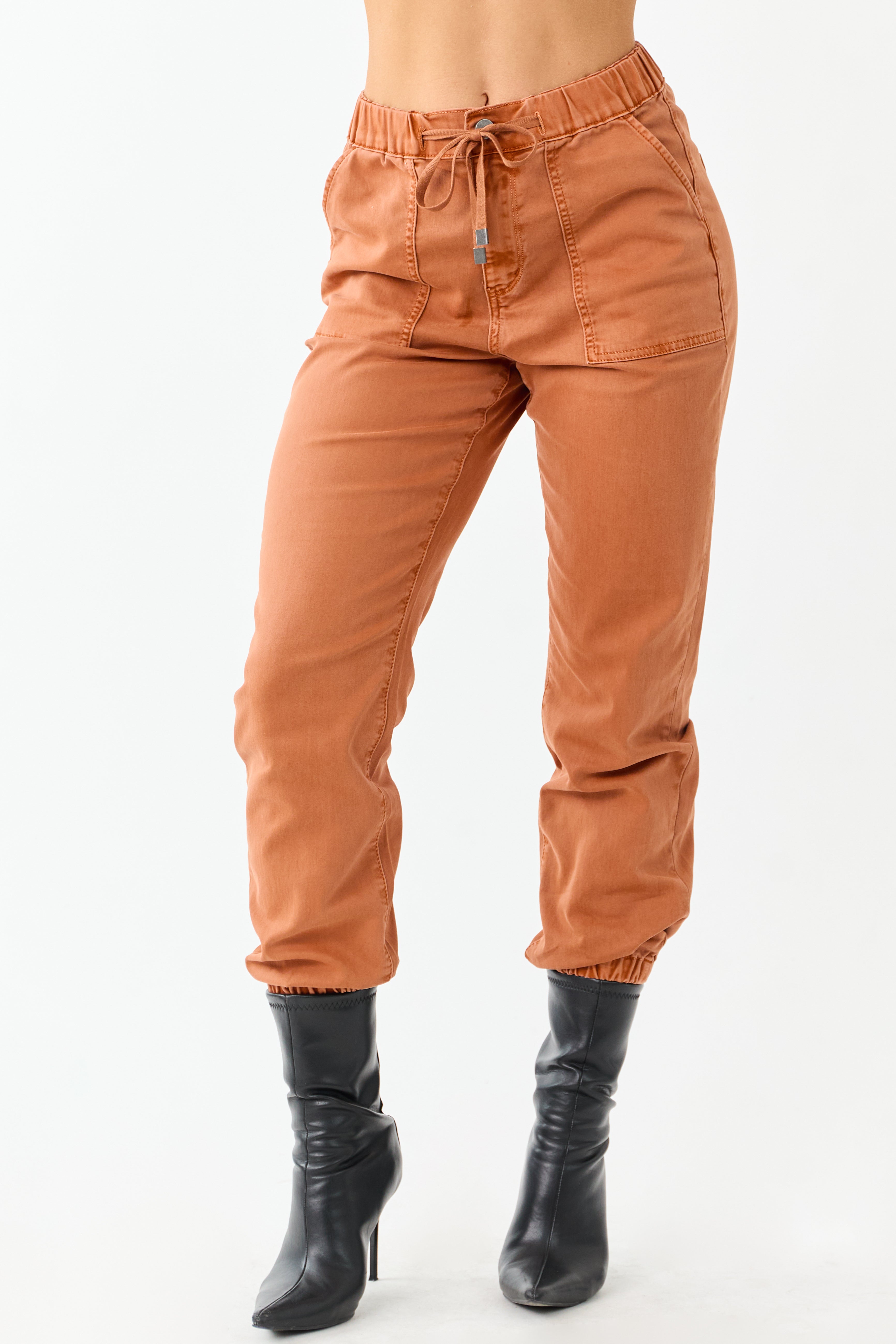 PRE-ORDER Mica Denim Pumpkin Spice Cropped Jogger Jeans SHIP ETA 9/8