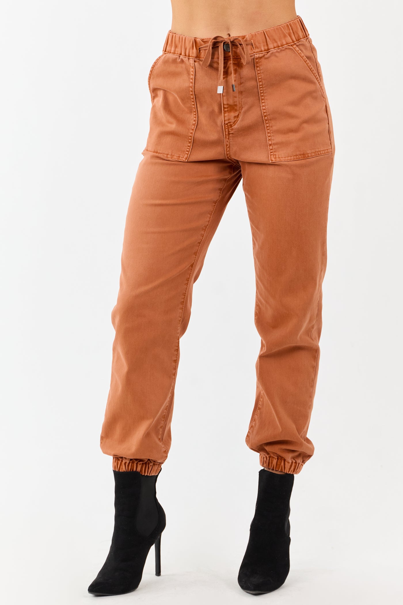 Mica Denim Pumpkin Spice Cropped Jogger Jeans