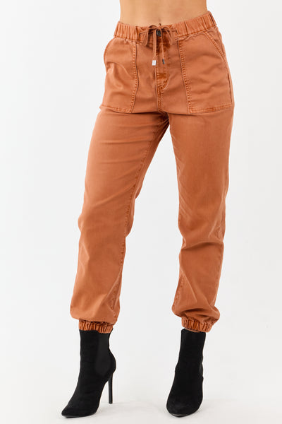 PRE-ORDER Mica Denim Pumpkin Spice Cropped Jogger Jeans SHIP ETA 9/8