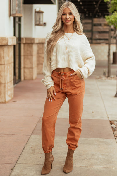 Mica Denim Pumpkin Spice Cropped Jogger Jeans