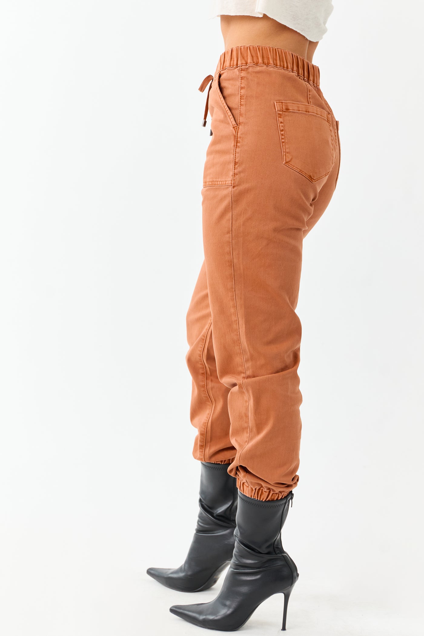 PRE-ORDER Mica Denim Pumpkin Spice Cropped Jogger Jeans SHIP ETA 9/8