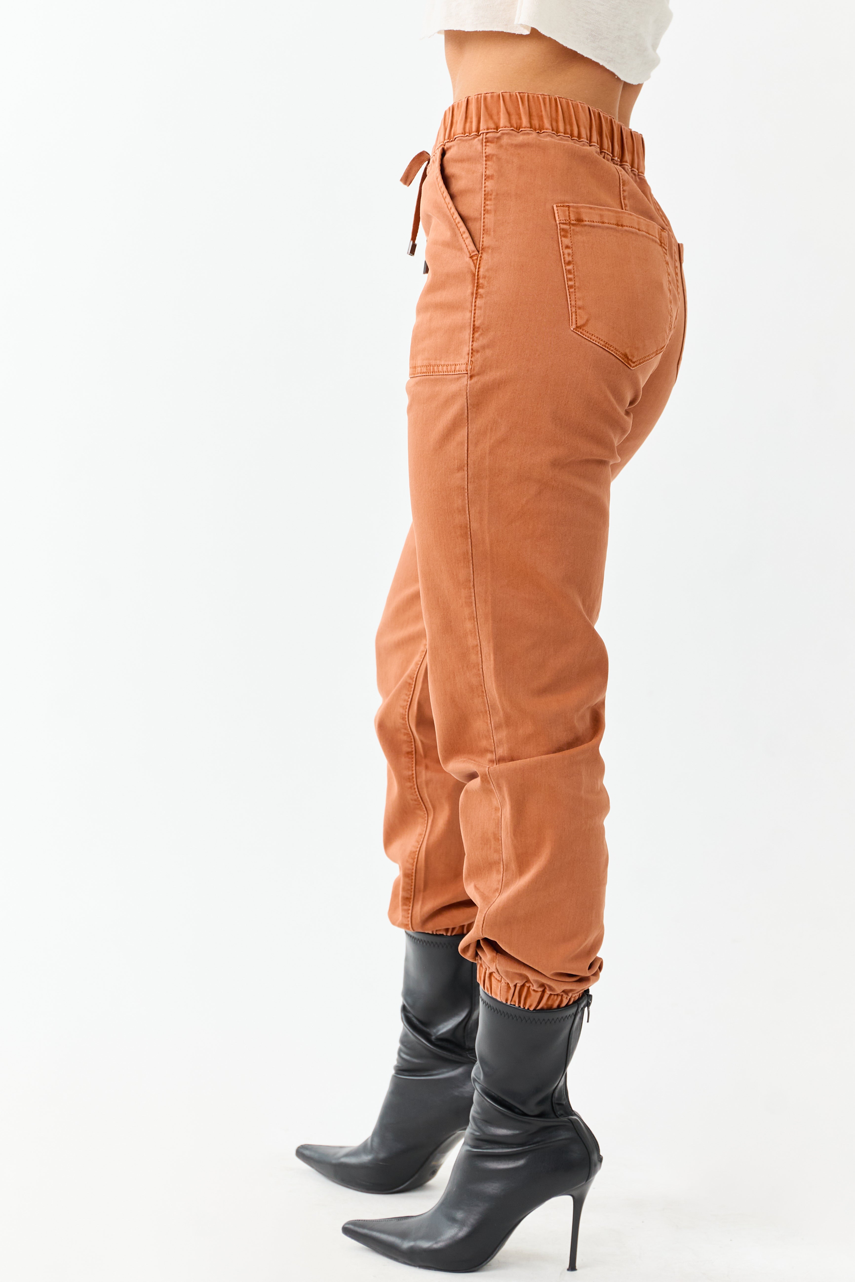 PRE-ORDER Mica Denim Pumpkin Spice Cropped Jogger Jeans SHIP ETA 9/8