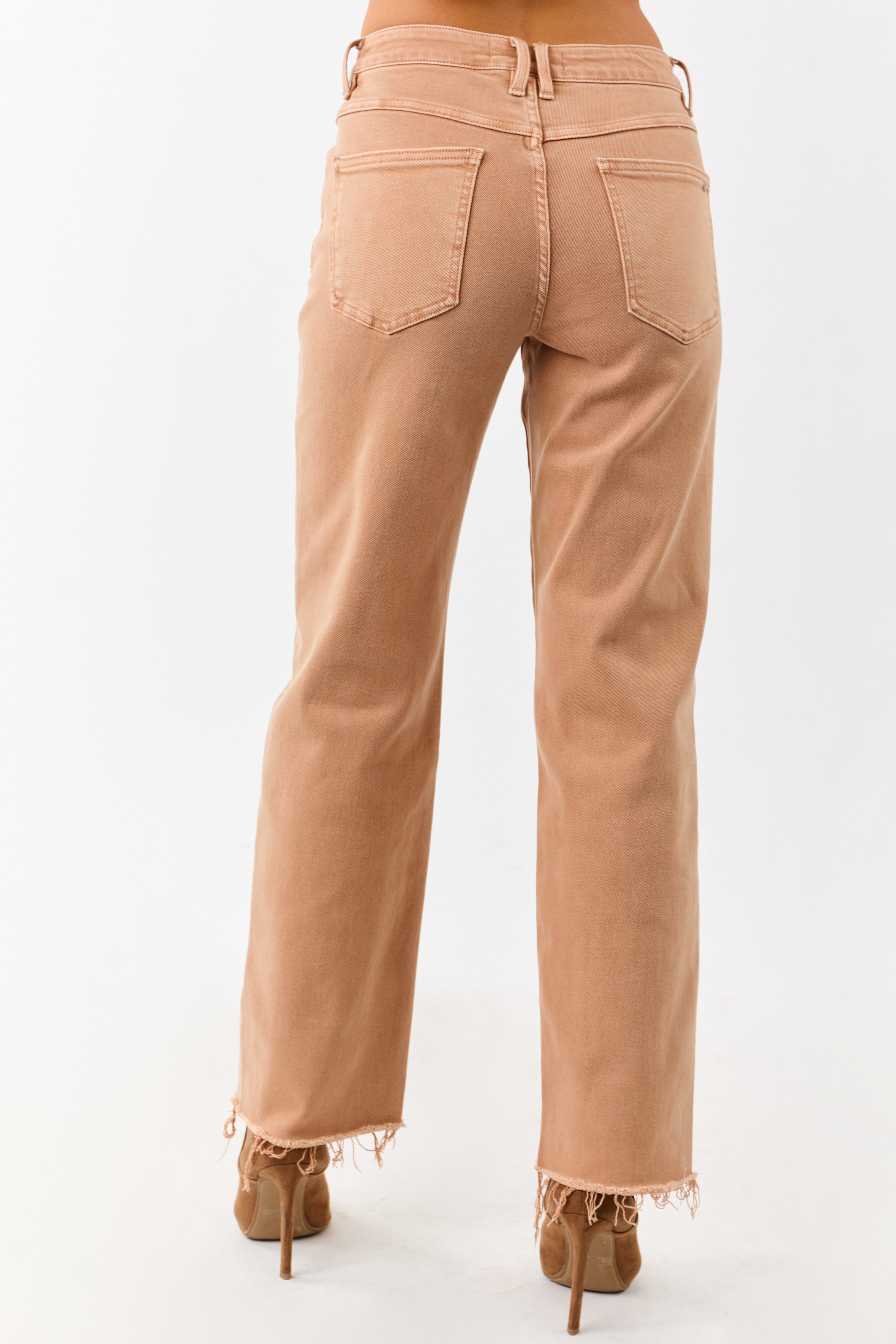 Mica Denim Sandstone Washed Stretchy Straight Jeans