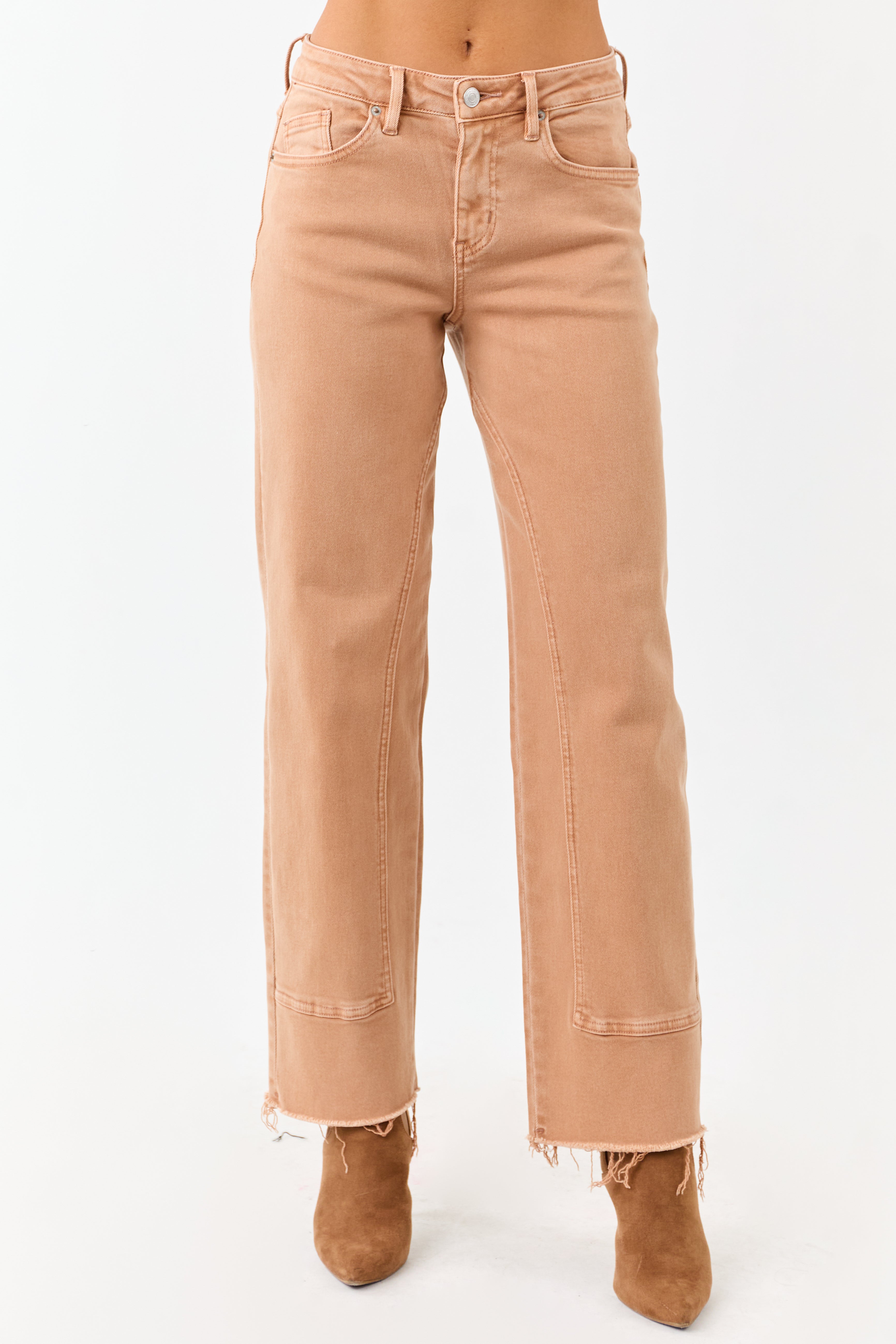 Mica Denim Sandstone Washed Stretchy Straight Jeans