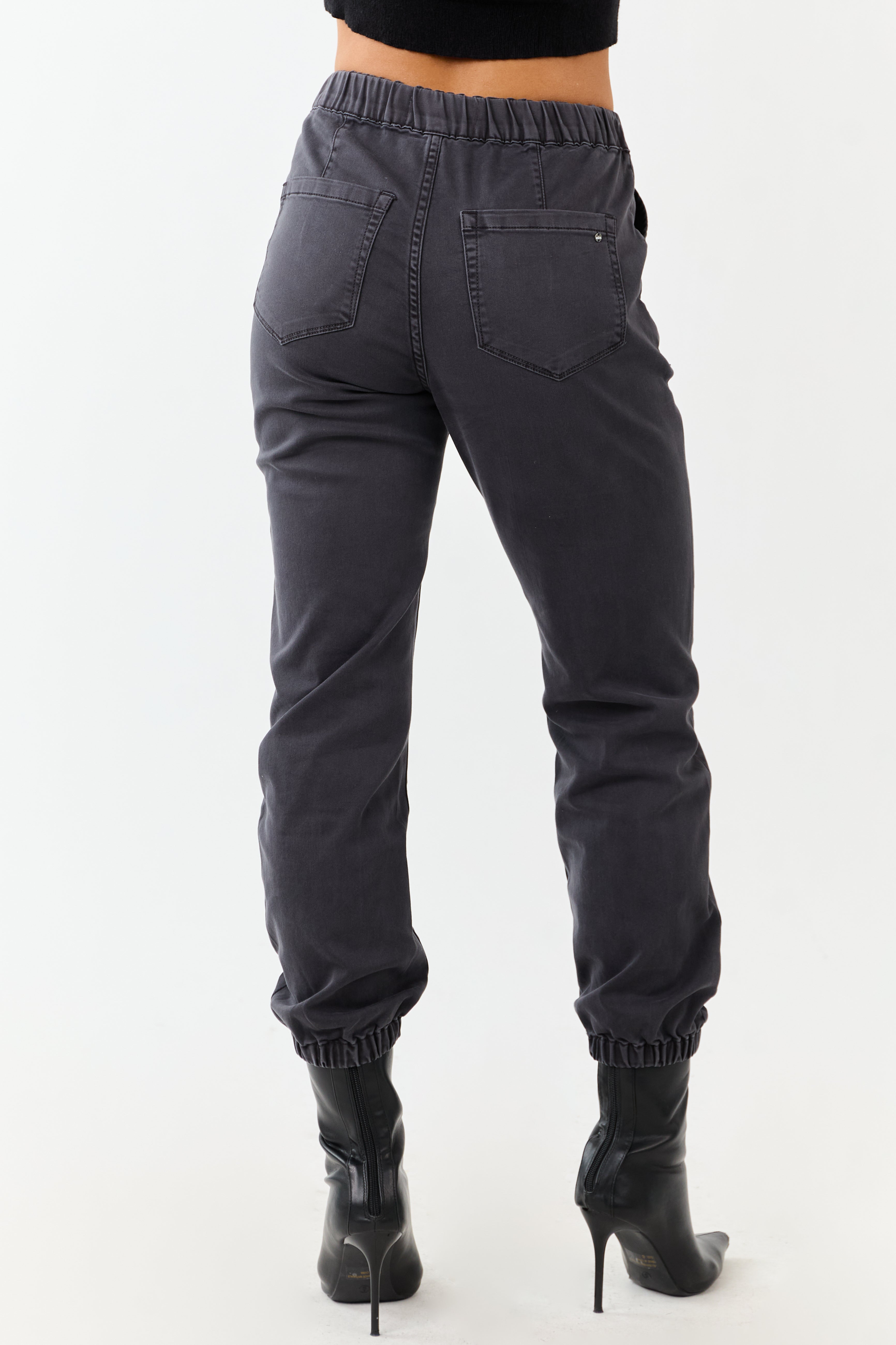 Mica Denim Stormy Grey Cropped Jogger Jeans