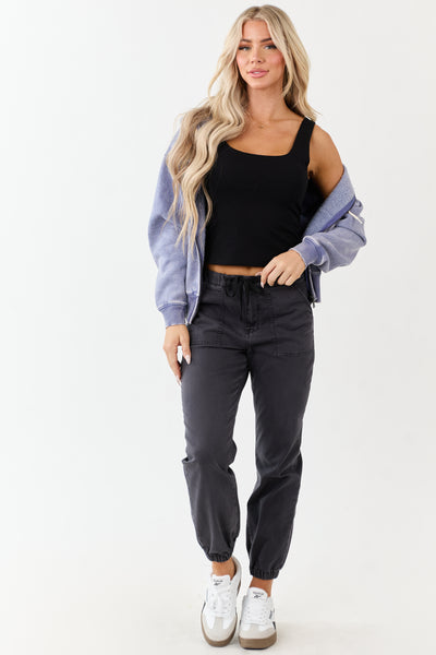 Mica Denim Stormy Grey Cropped Jogger Jeans