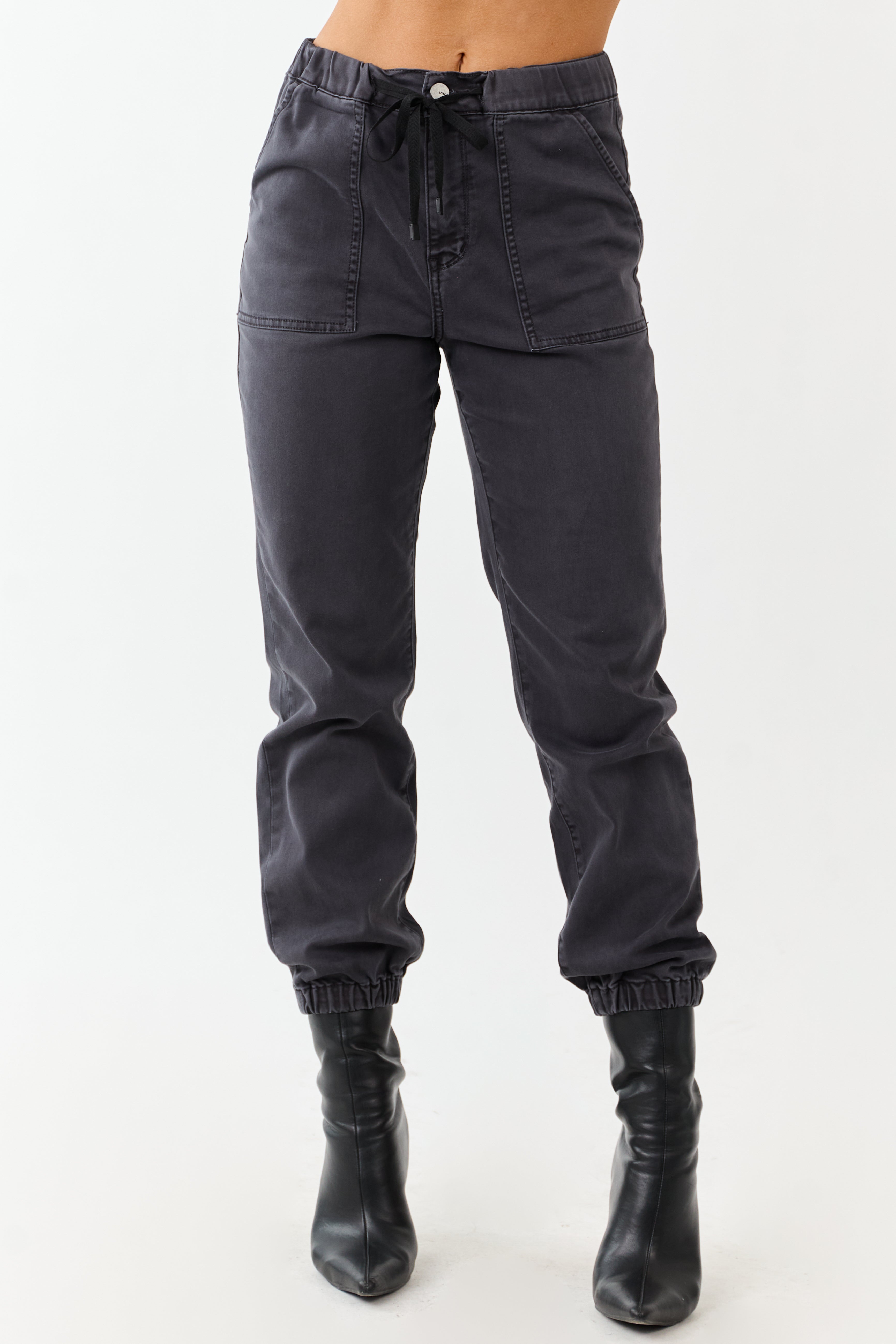 Mica Denim Stormy Grey Cropped Jogger Jeans