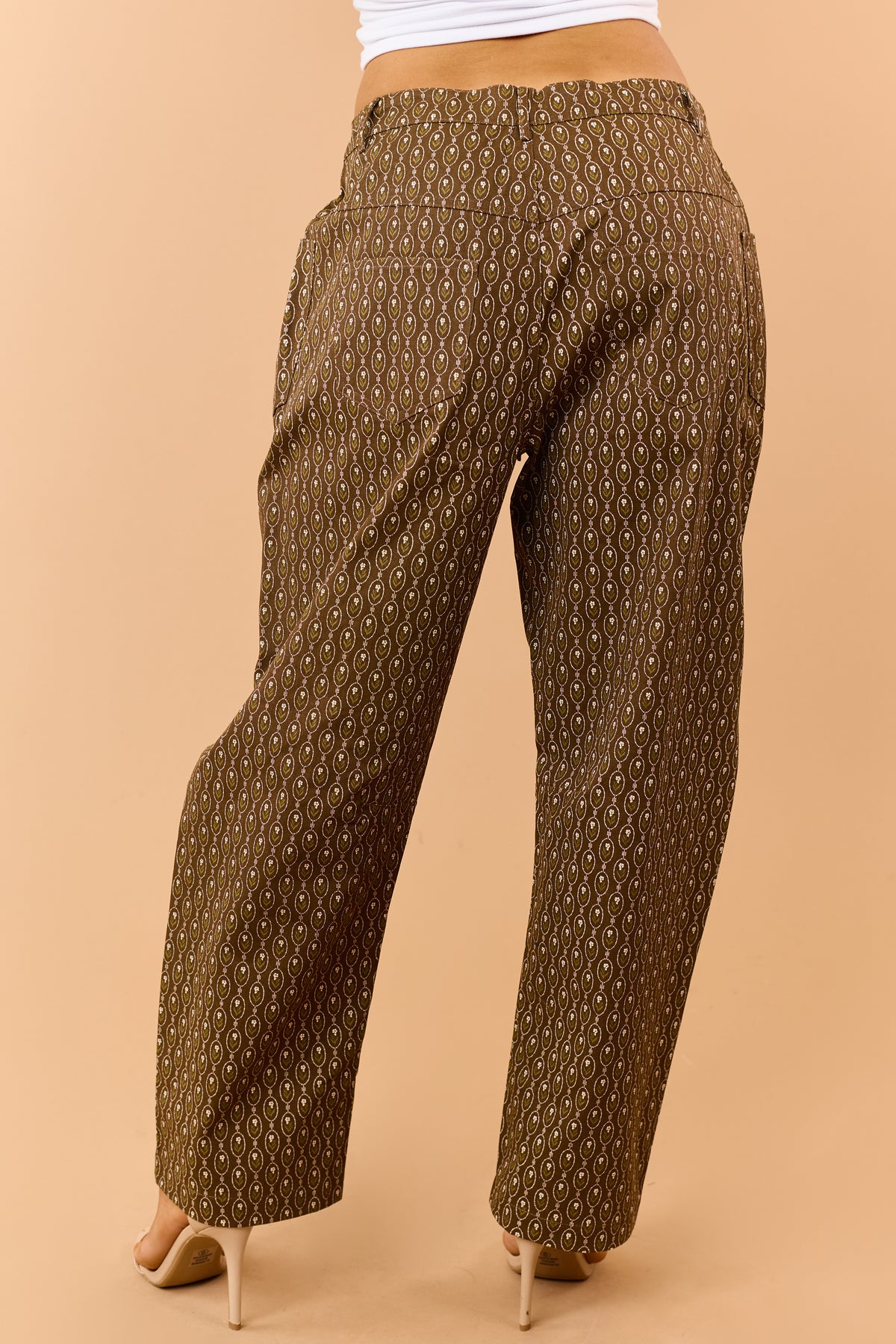 Mocha Medallion Print Relaxed Drawstring Pants